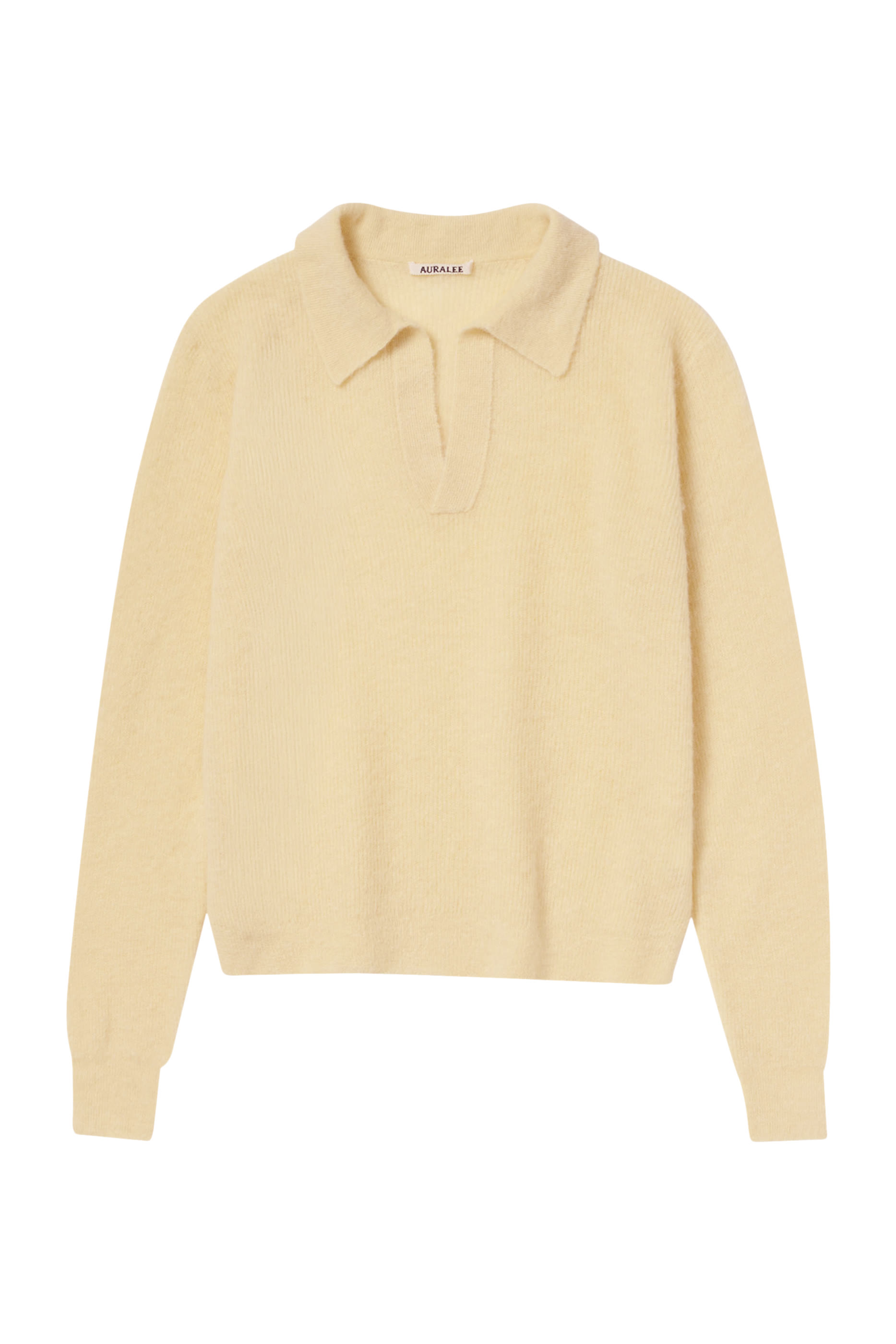 Baby Suri Alpaca Sheer Knit Skipper Polo 