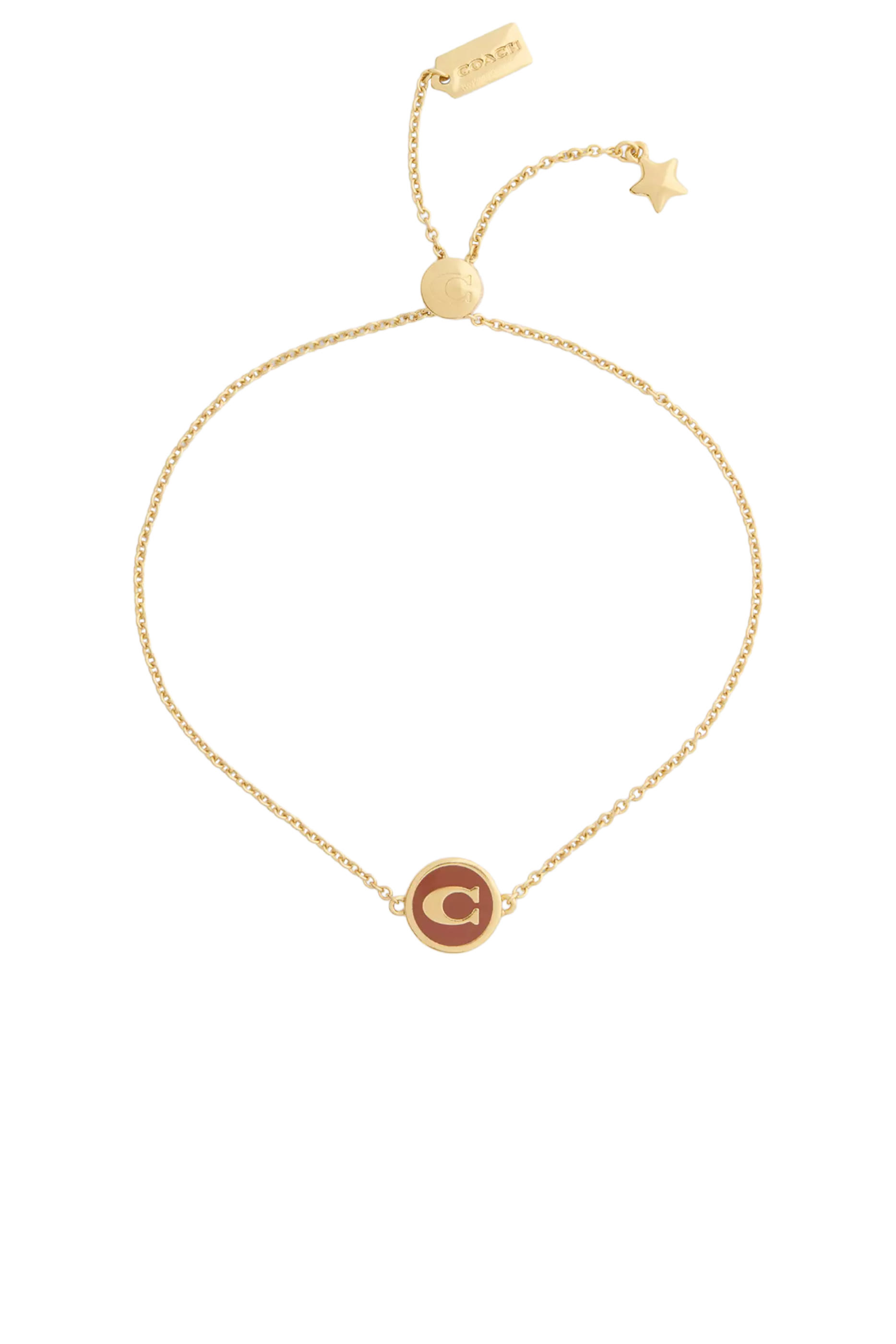 Signature C Coin Slider Bracelet, Brass & Enamel