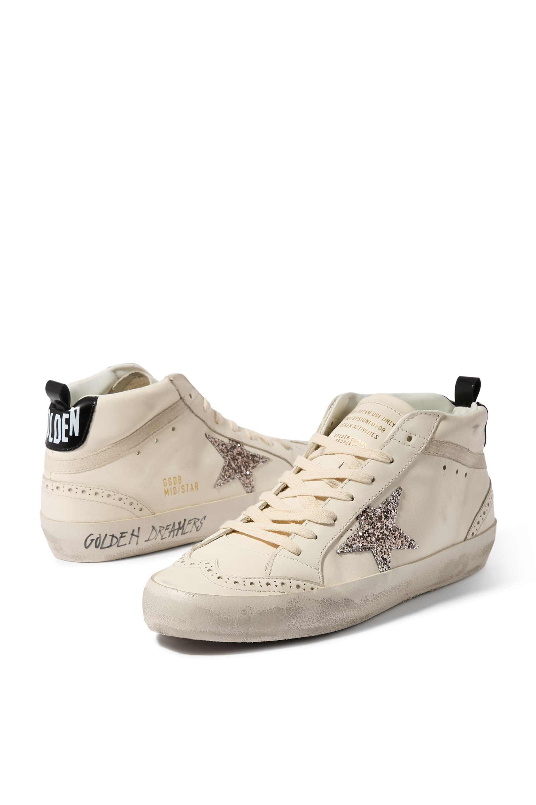 Women’s Mid Star Sneakers with Glitter Star and Laminated Heel Tab