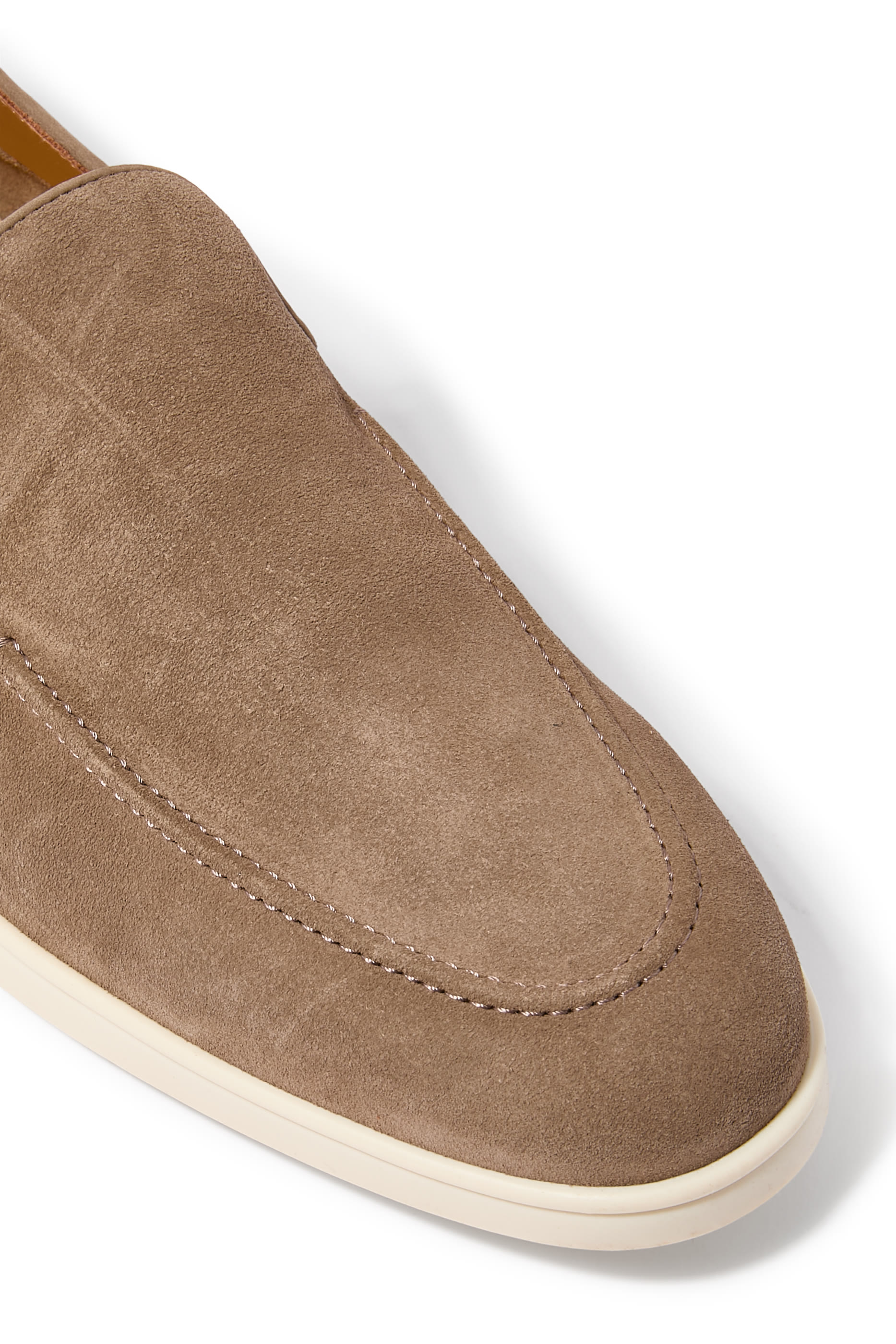 Topstitching Suede Loafers