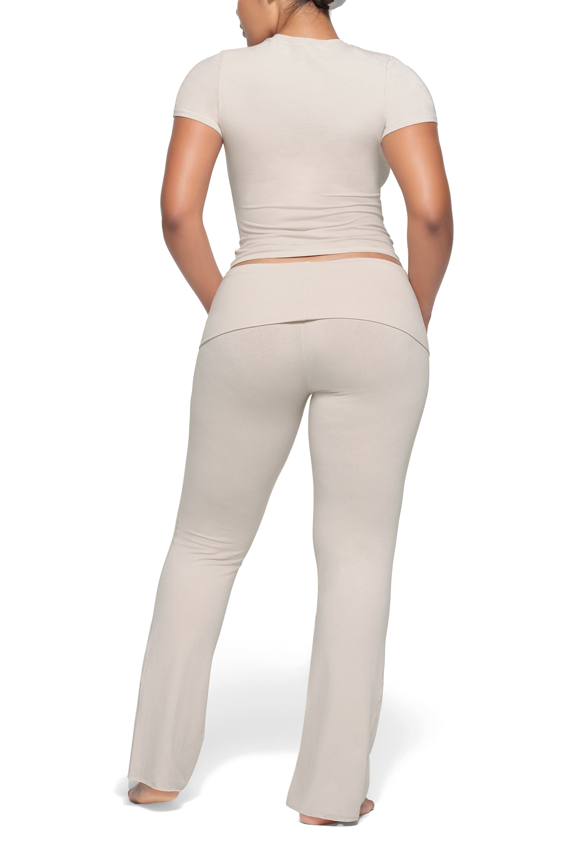  Cotton Jersey Foldover Pants 