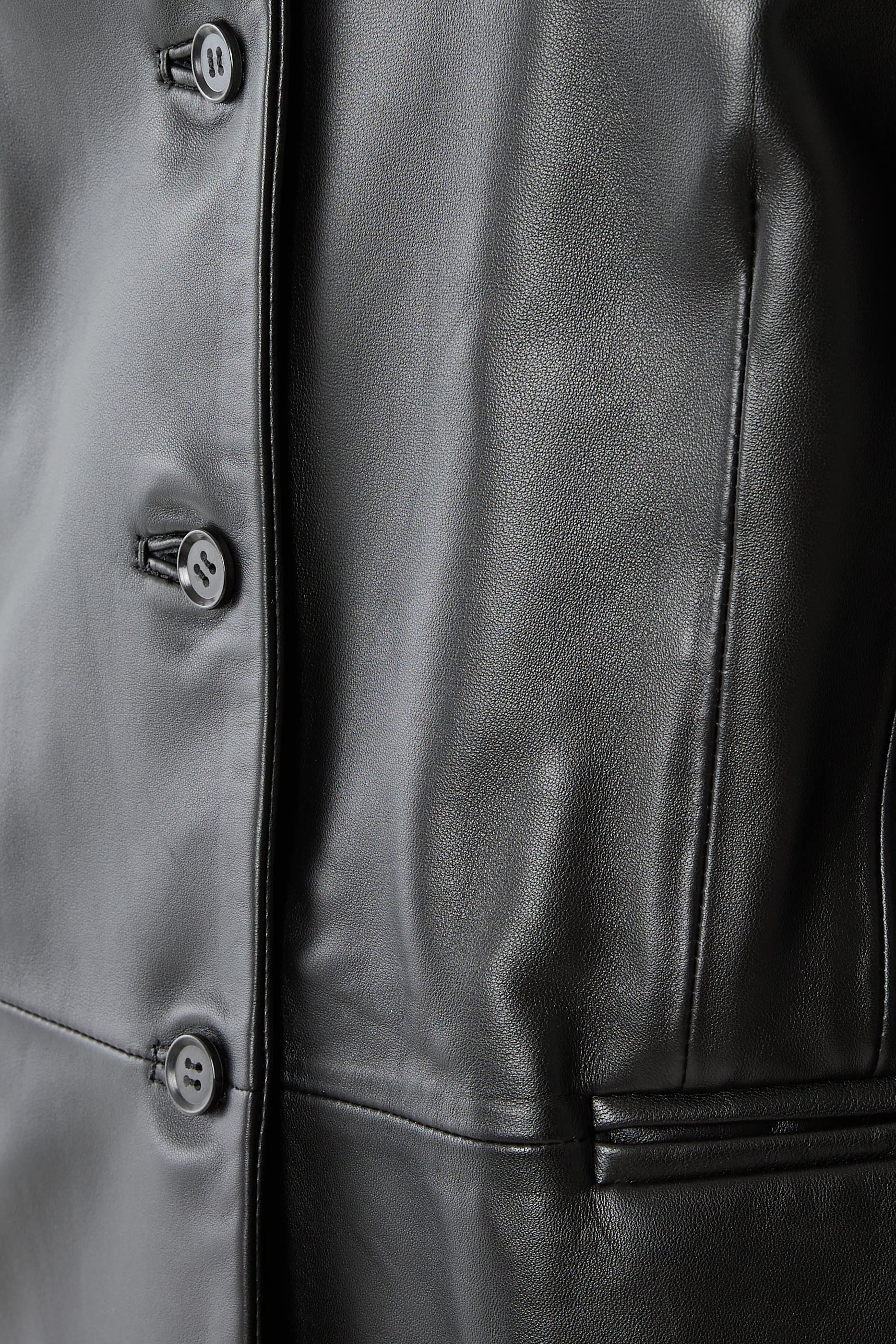 Adea Collarless Leather Jacket