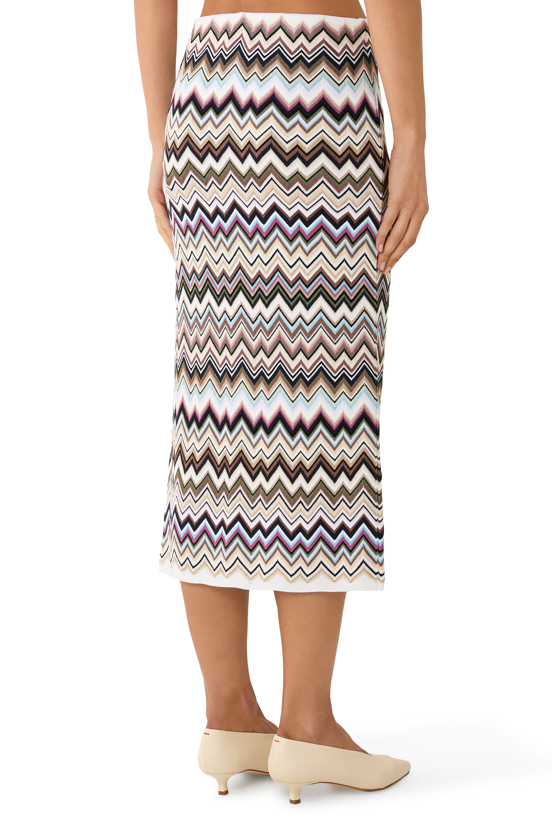 Chevron Midi Skirt 