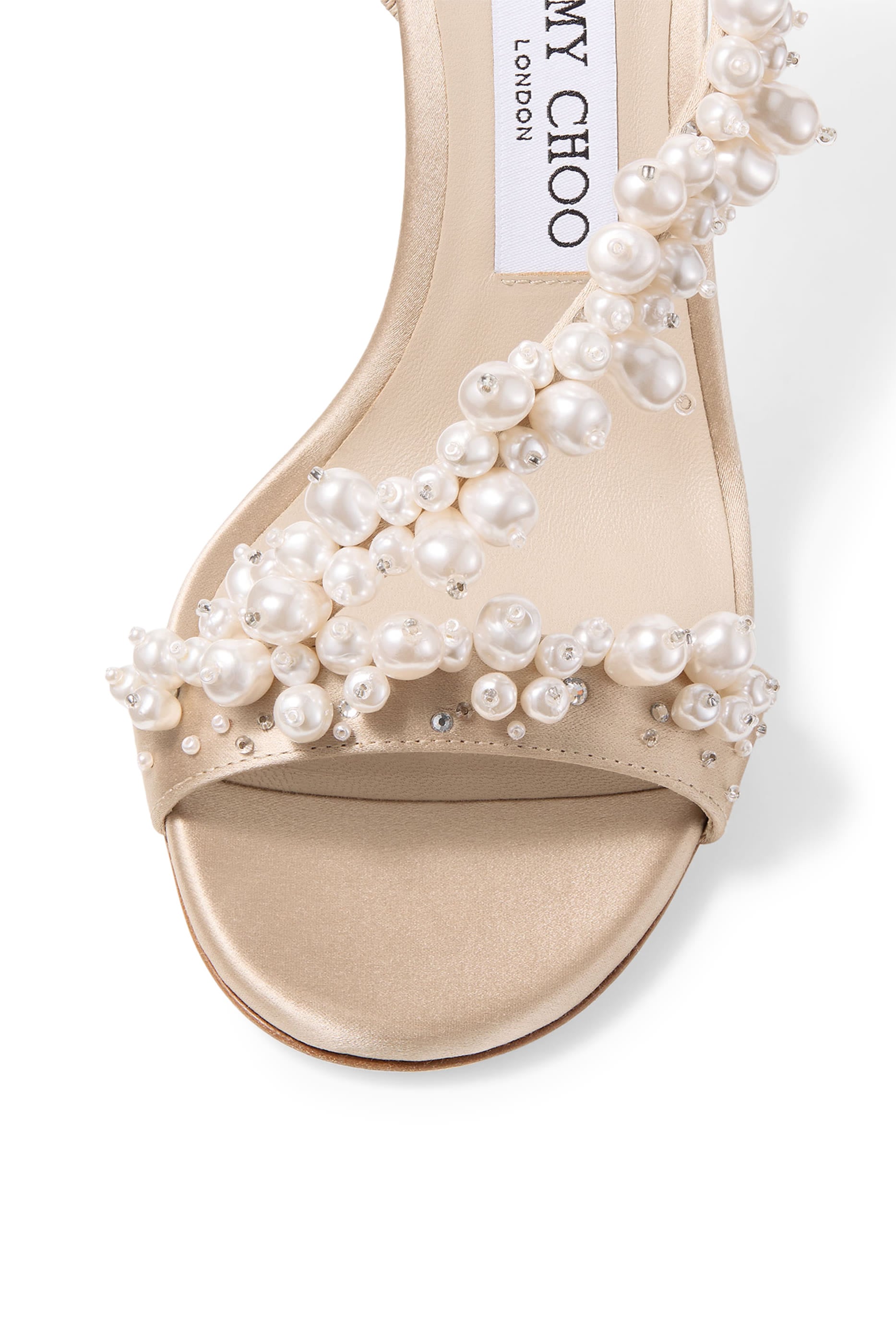  Irina Satin 100 Sandals with Pearl & Crystal Embroidery