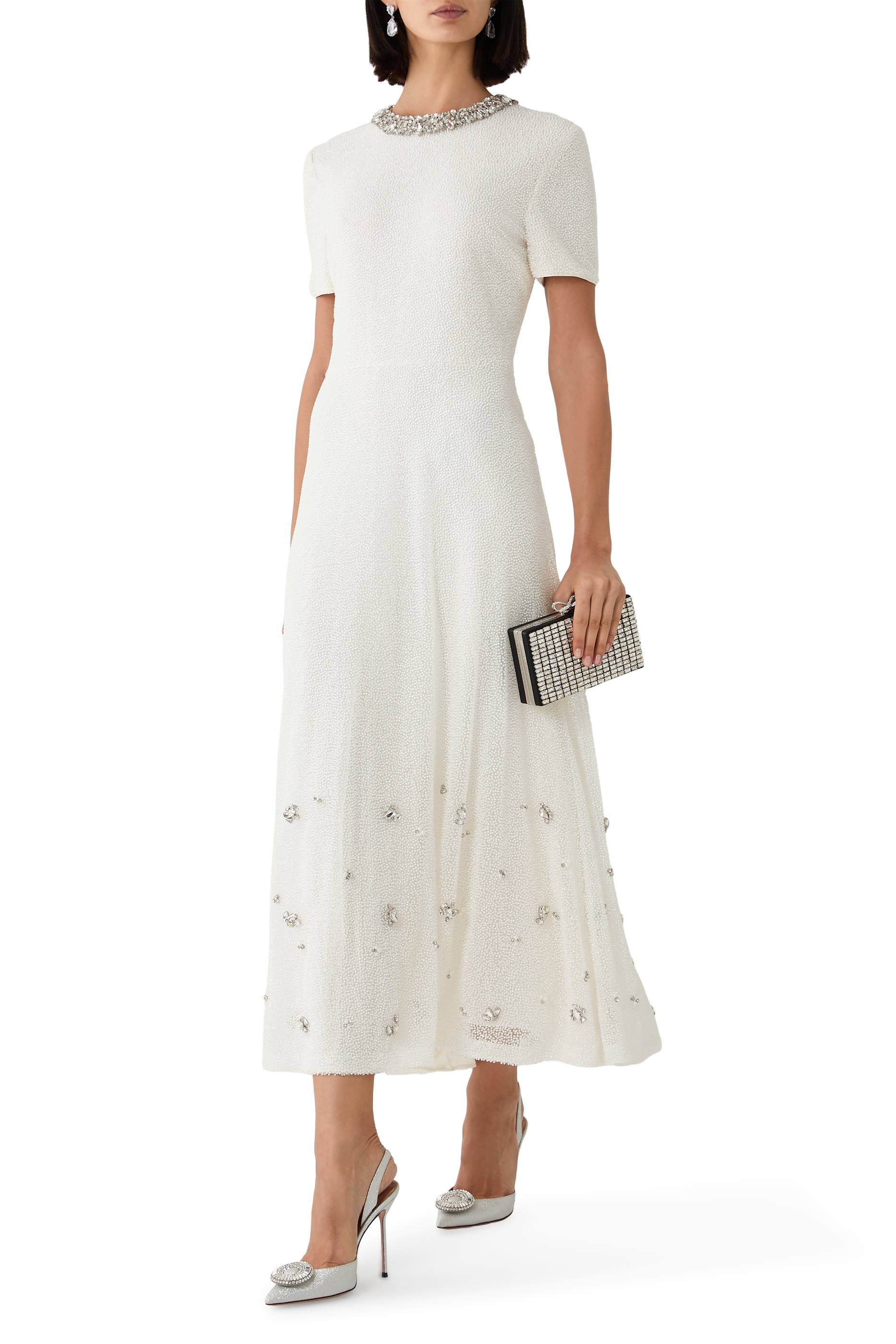 Crystal Beaded Midi Dress 