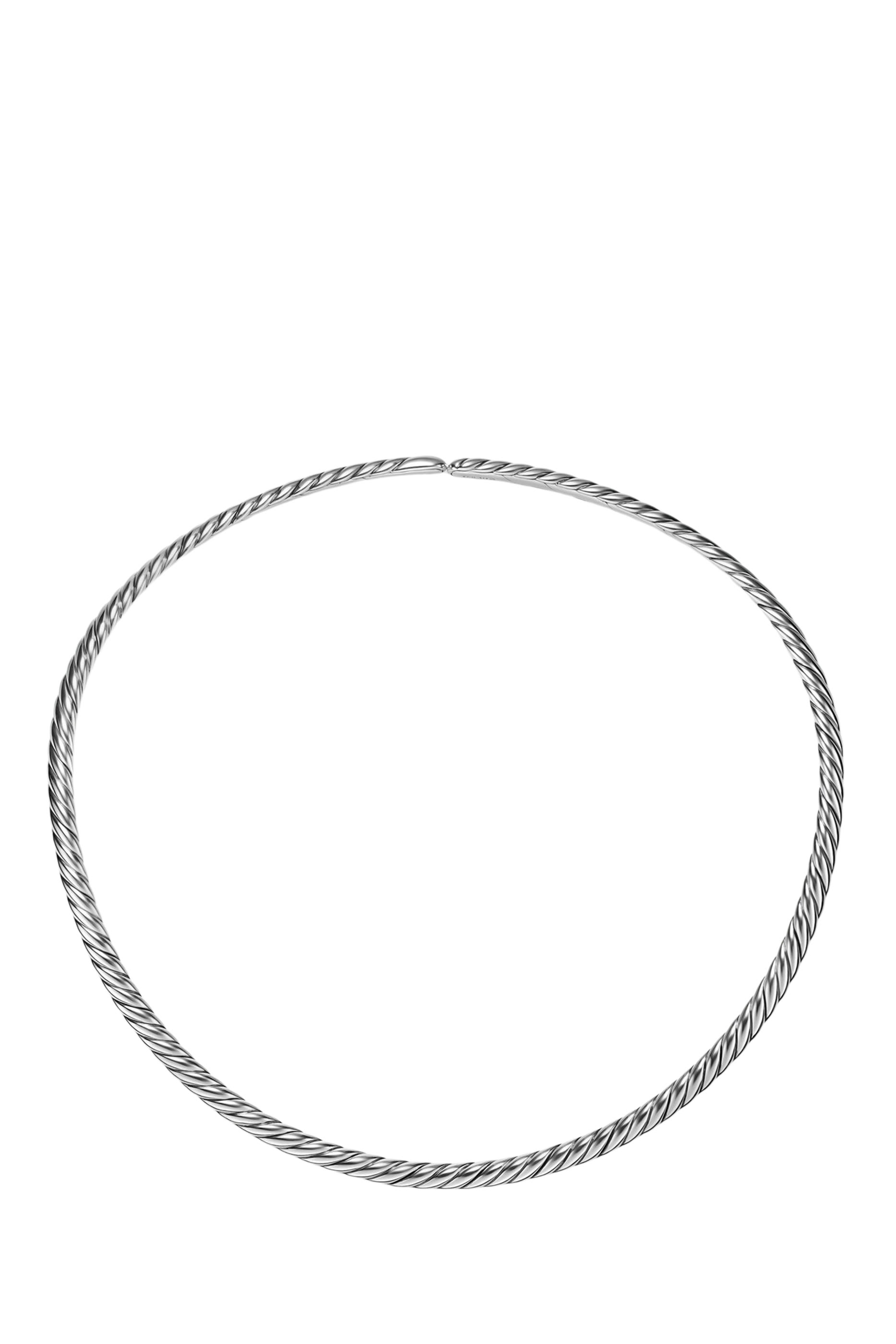 Sculpted Cable Flex Necklace, Sterling Silver