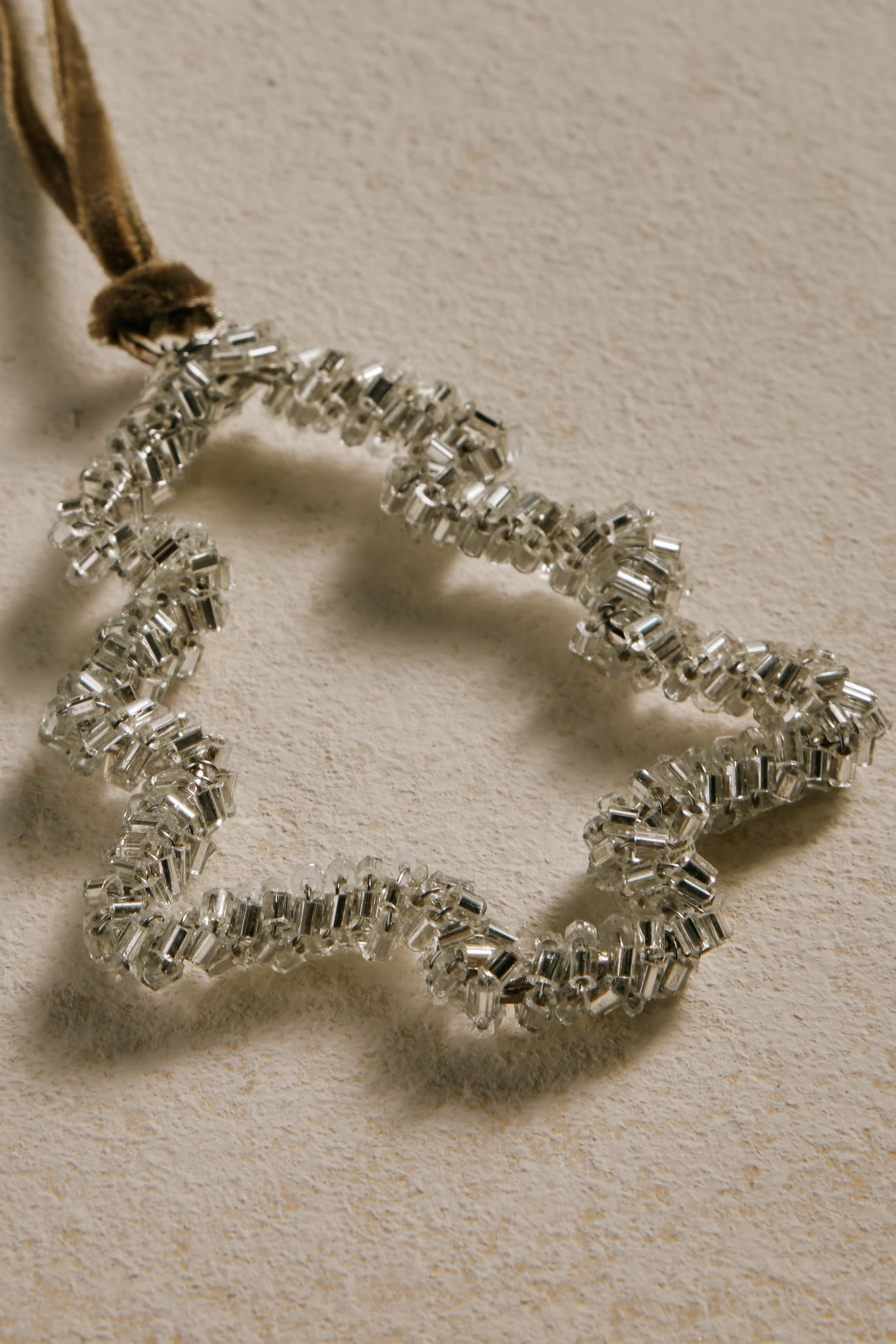 Silver Beaded Tree Decoration