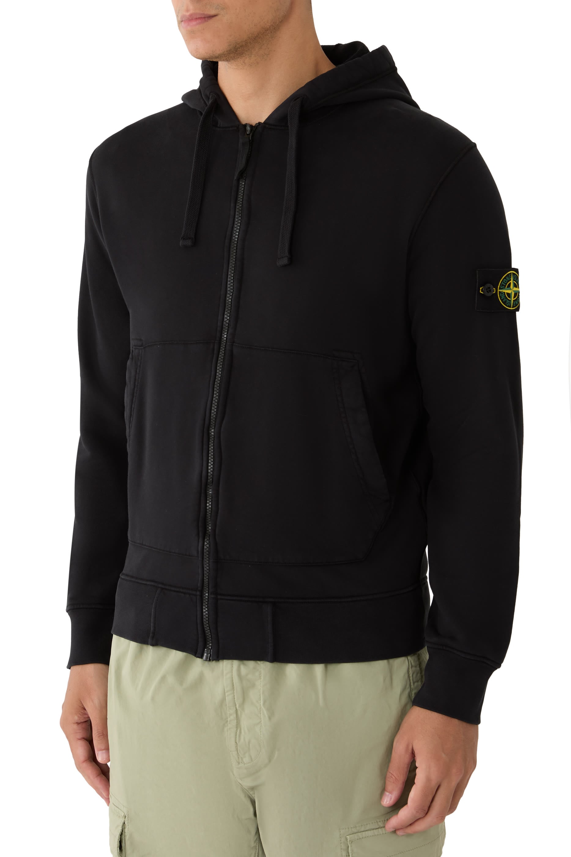 Regular-Fit Zip-Up Hooded Sweatshirt with Pockets