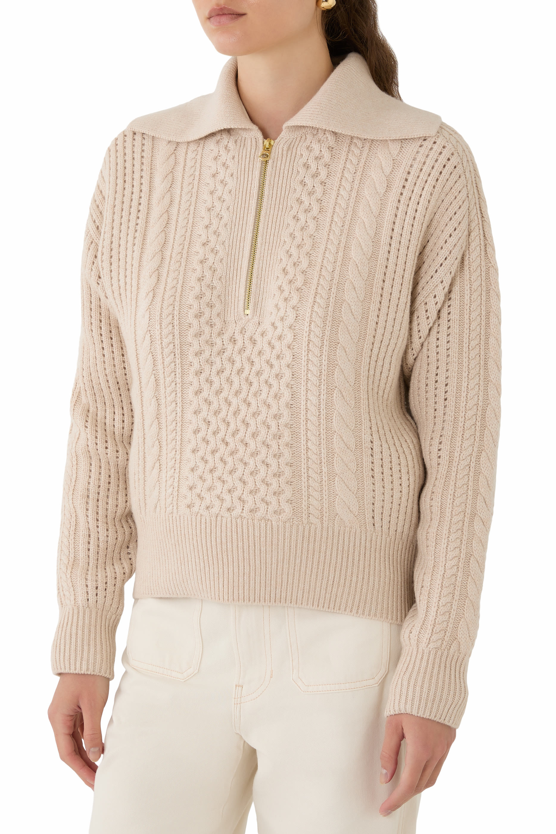  Camello Cable Knit Sweater