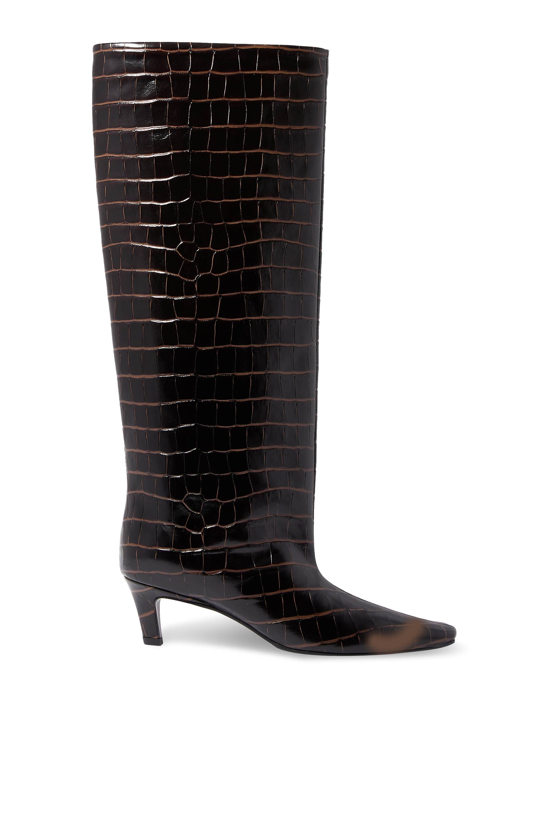 Croco-Embossed Wide Shaft Boots 50
