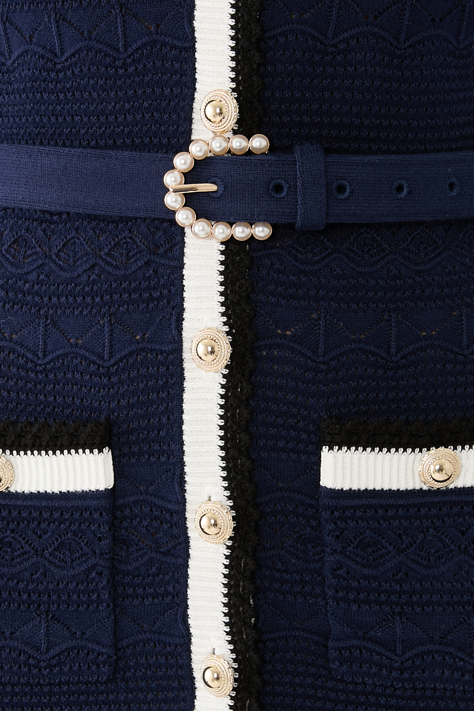 Pointelle Knit Midi Dress