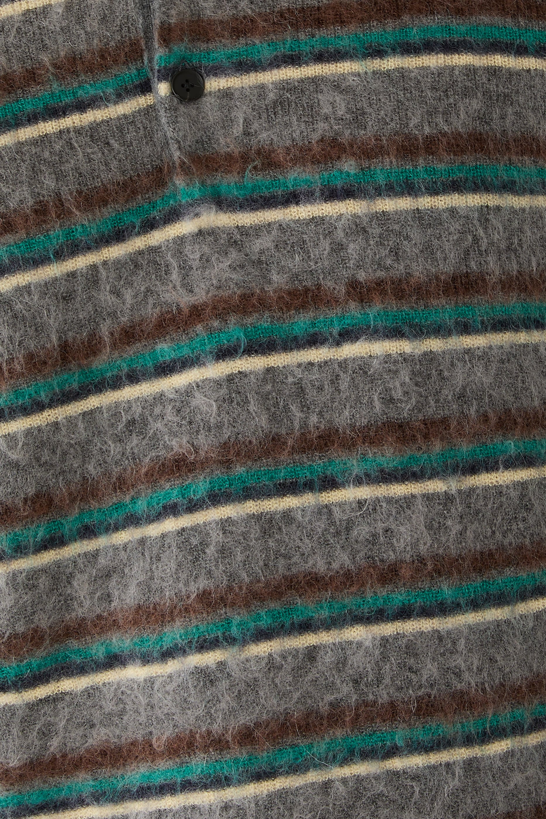 Kid Mohair Ribbed Knit Polo