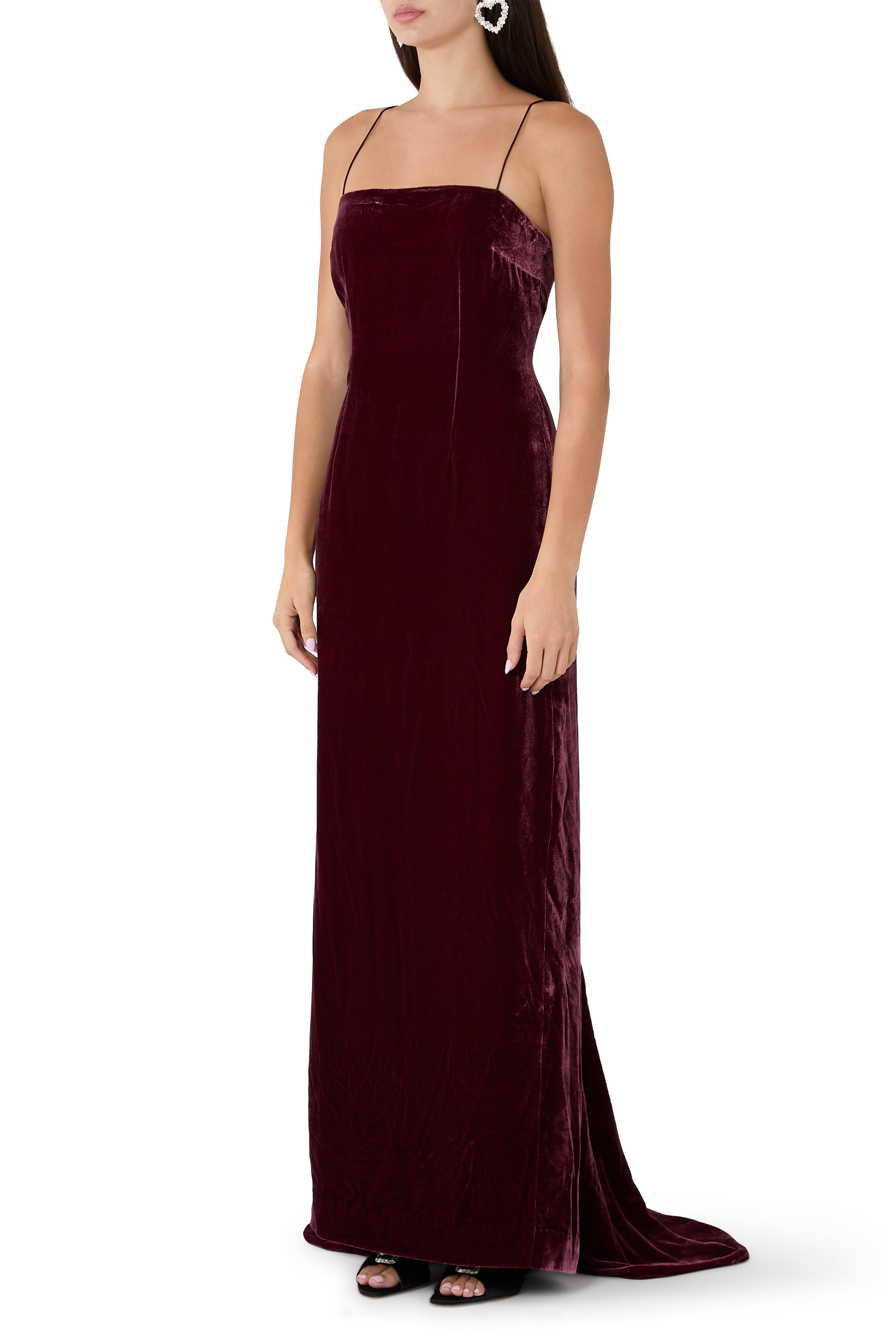 Silk Velvet Strap Dress