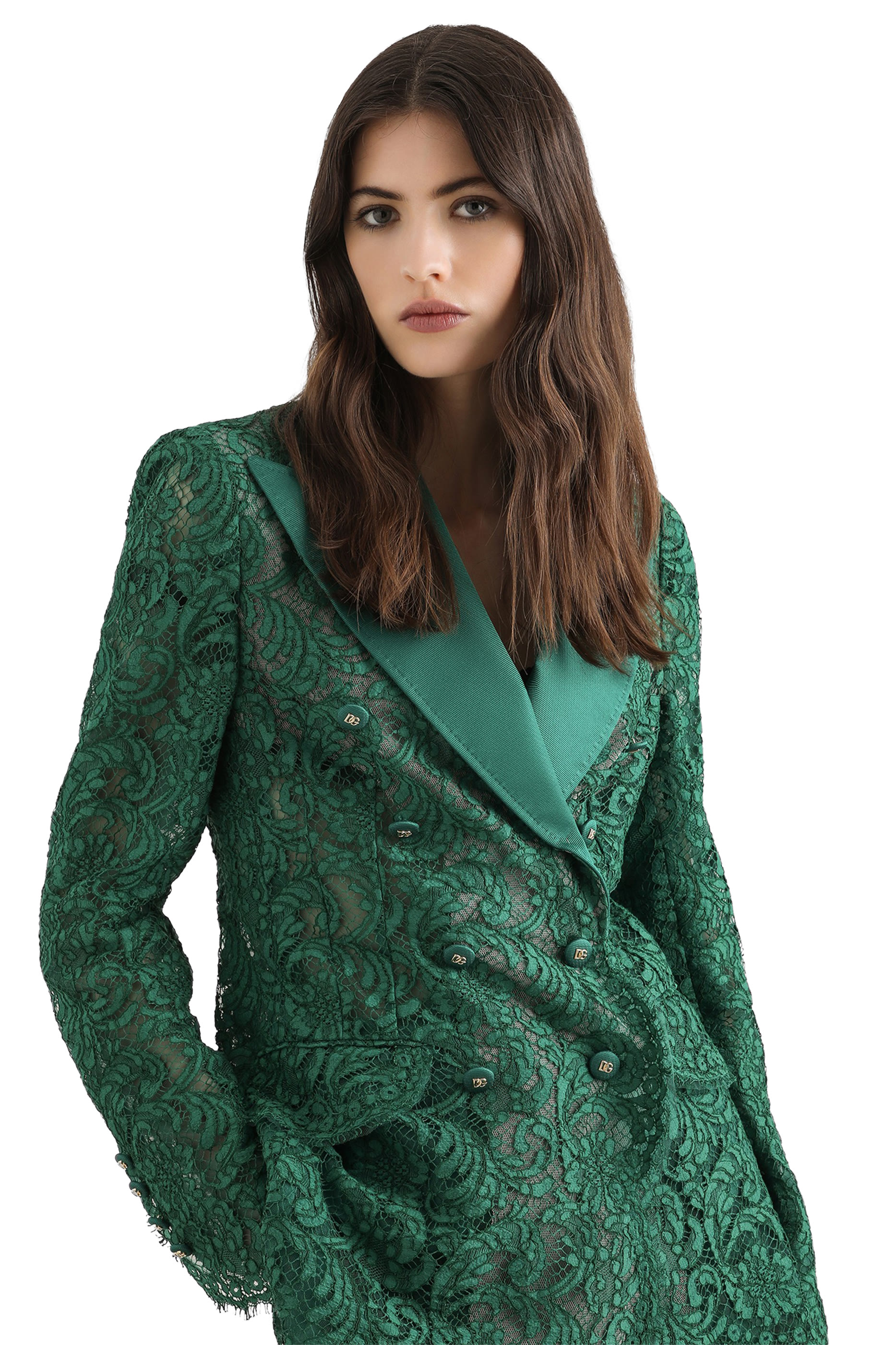 Double-Breasted Lace Jacket