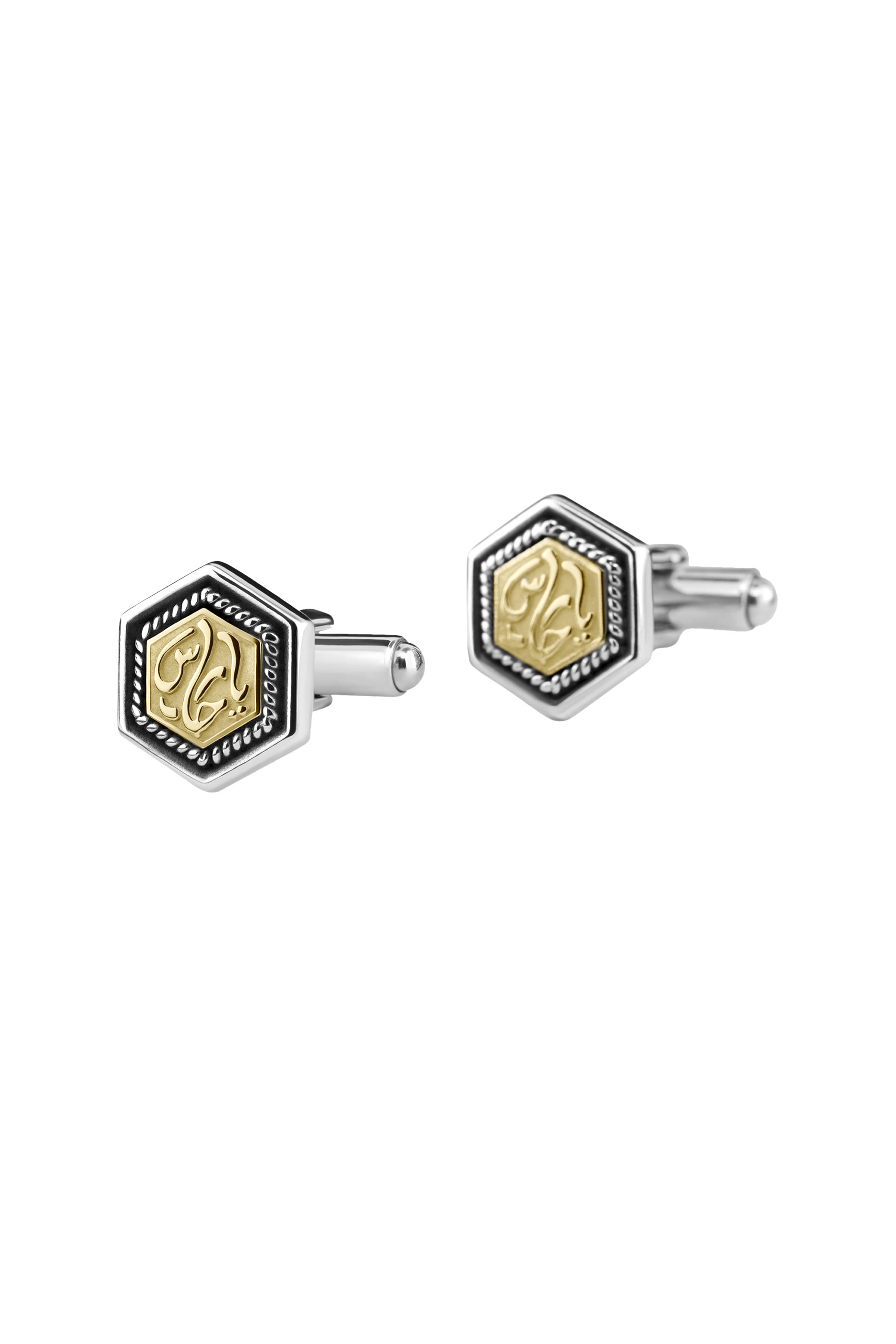 Guardian Cufflinks, 18K Yellow Gold & Sterling Silver