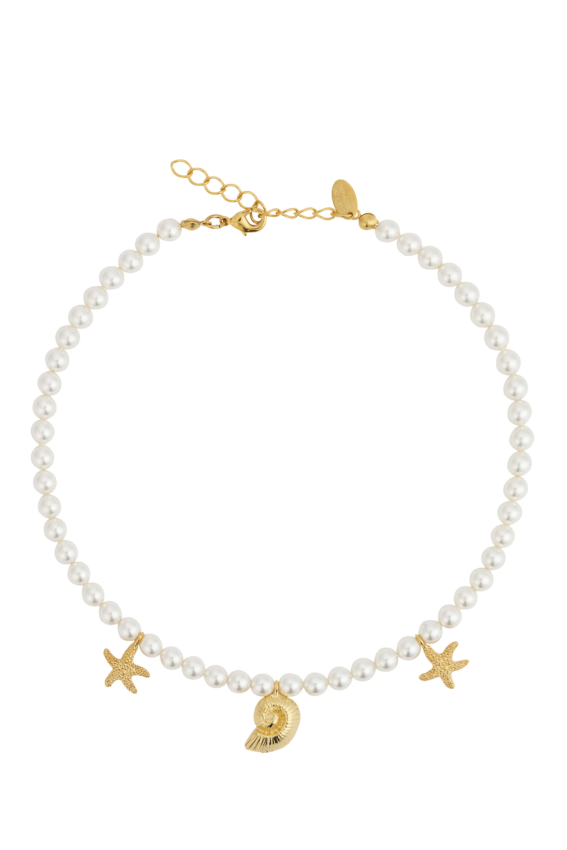 Ismara Pearl Necklace, 18K Gold-Plated Brass