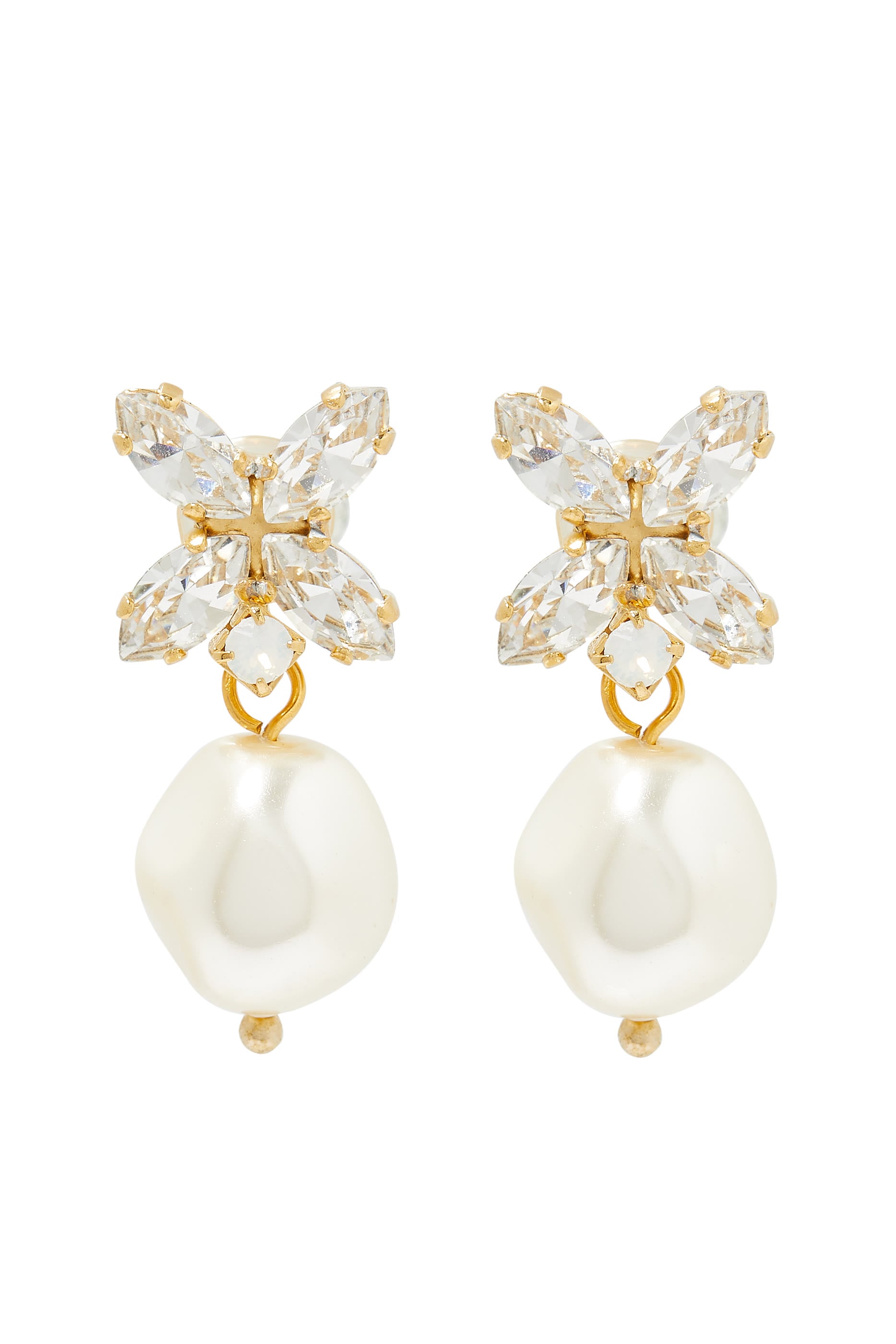 Honey Bee Earrings Crystal Pearl