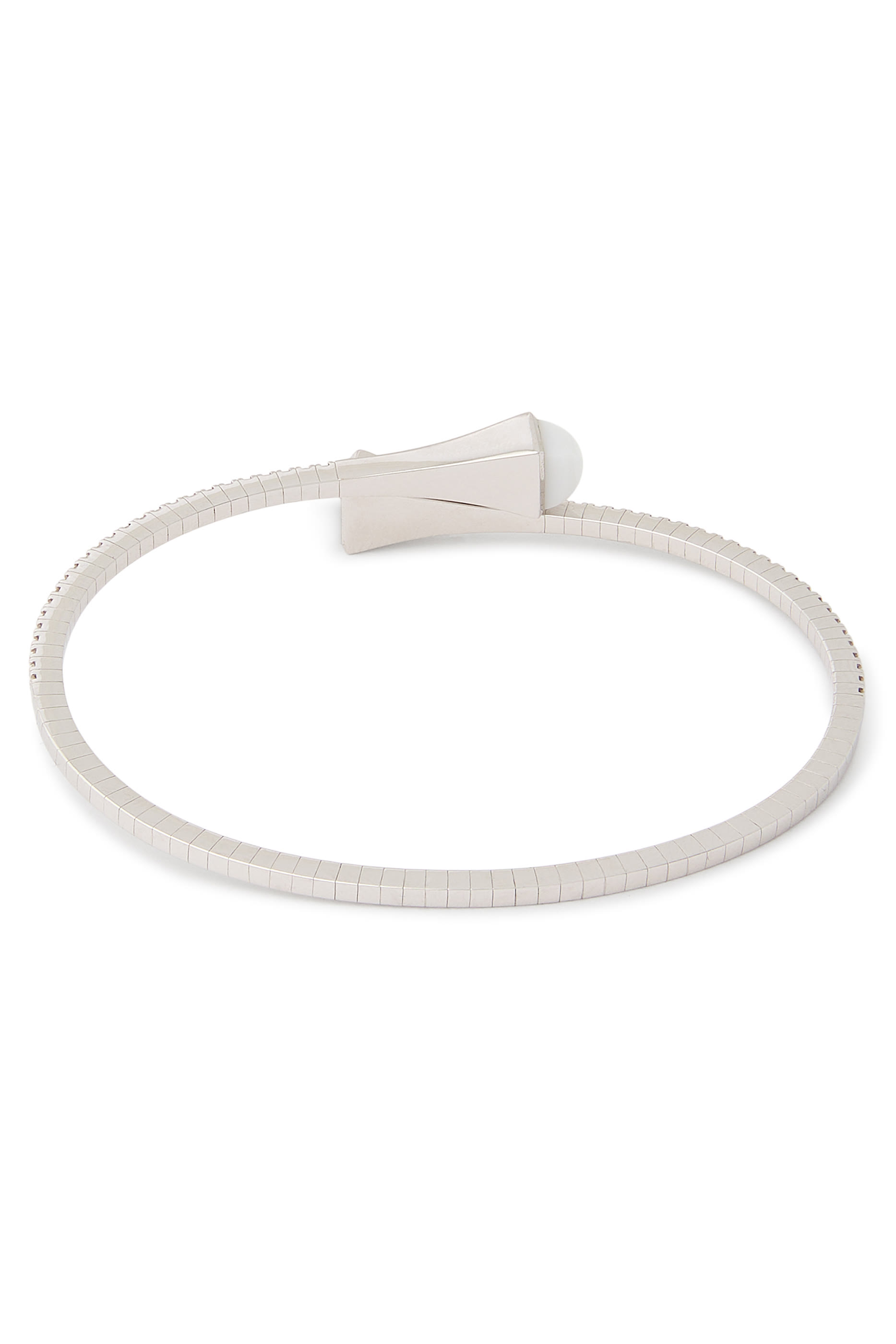 Cleo Slim Slip-On Bracelet, 18k White Gold & Diamonds