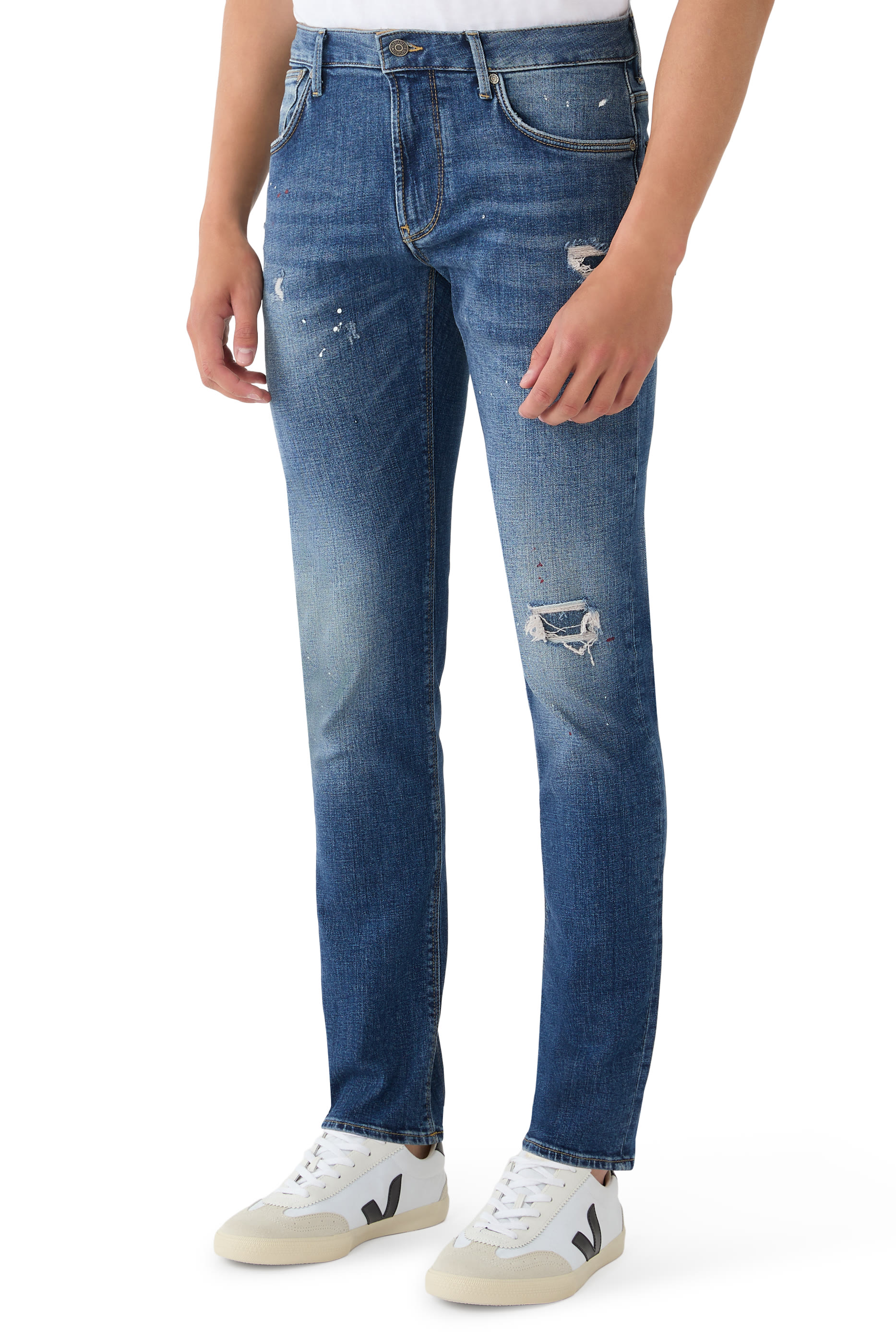 Logo Distressed Pants