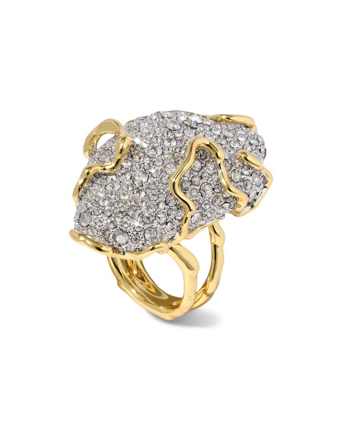 Solanales Large Crystal Pavé Geode Ring