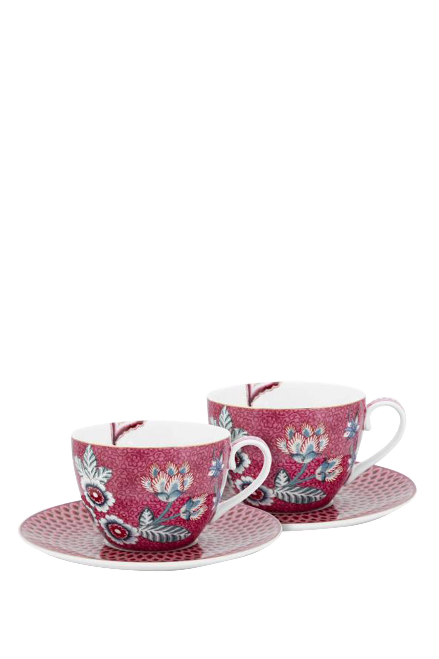 Flower Festival Cappuccino Cups & Saucers Set