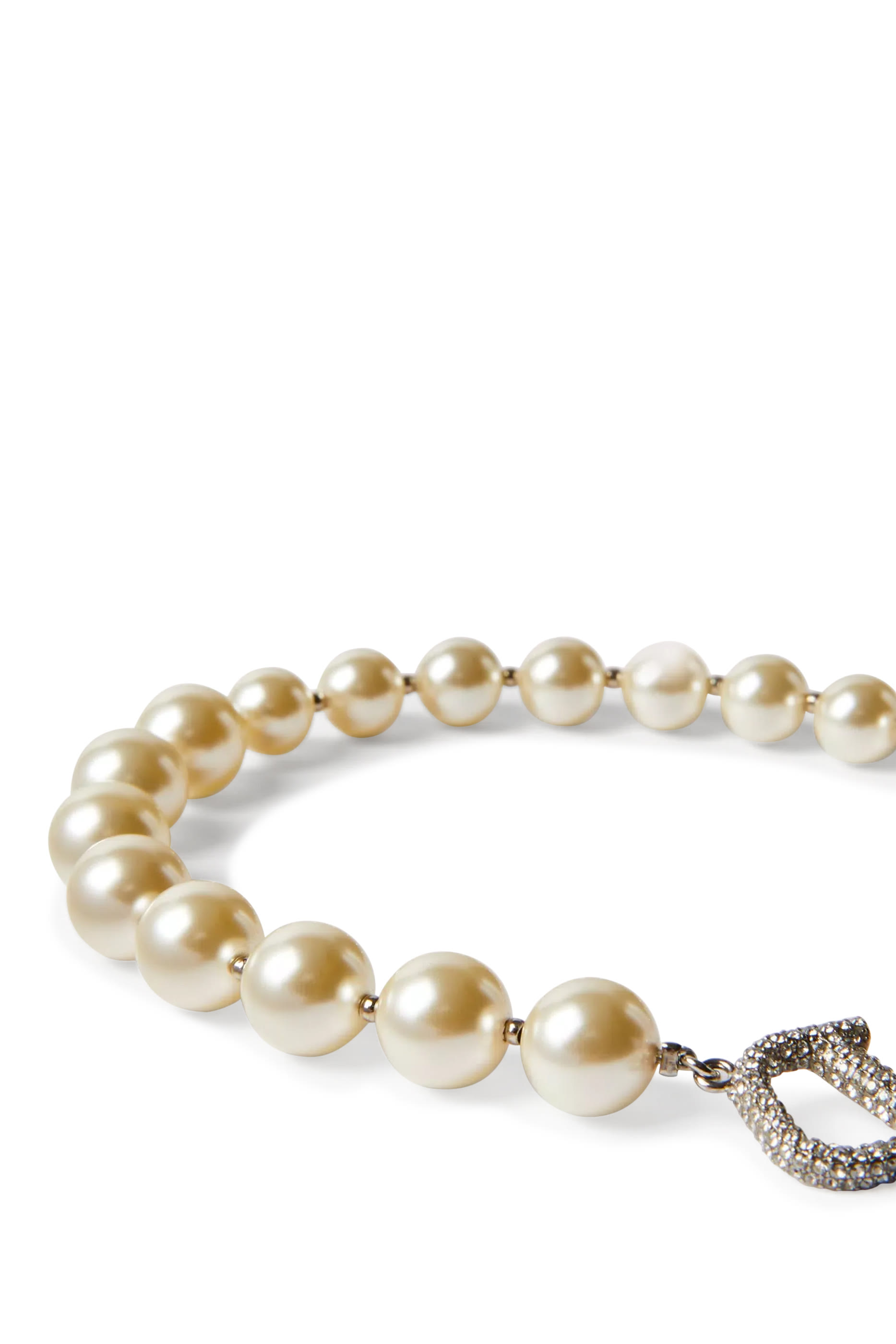 VLogo Signature Necklace with Pearls and Swarovski&reg; Crystals 