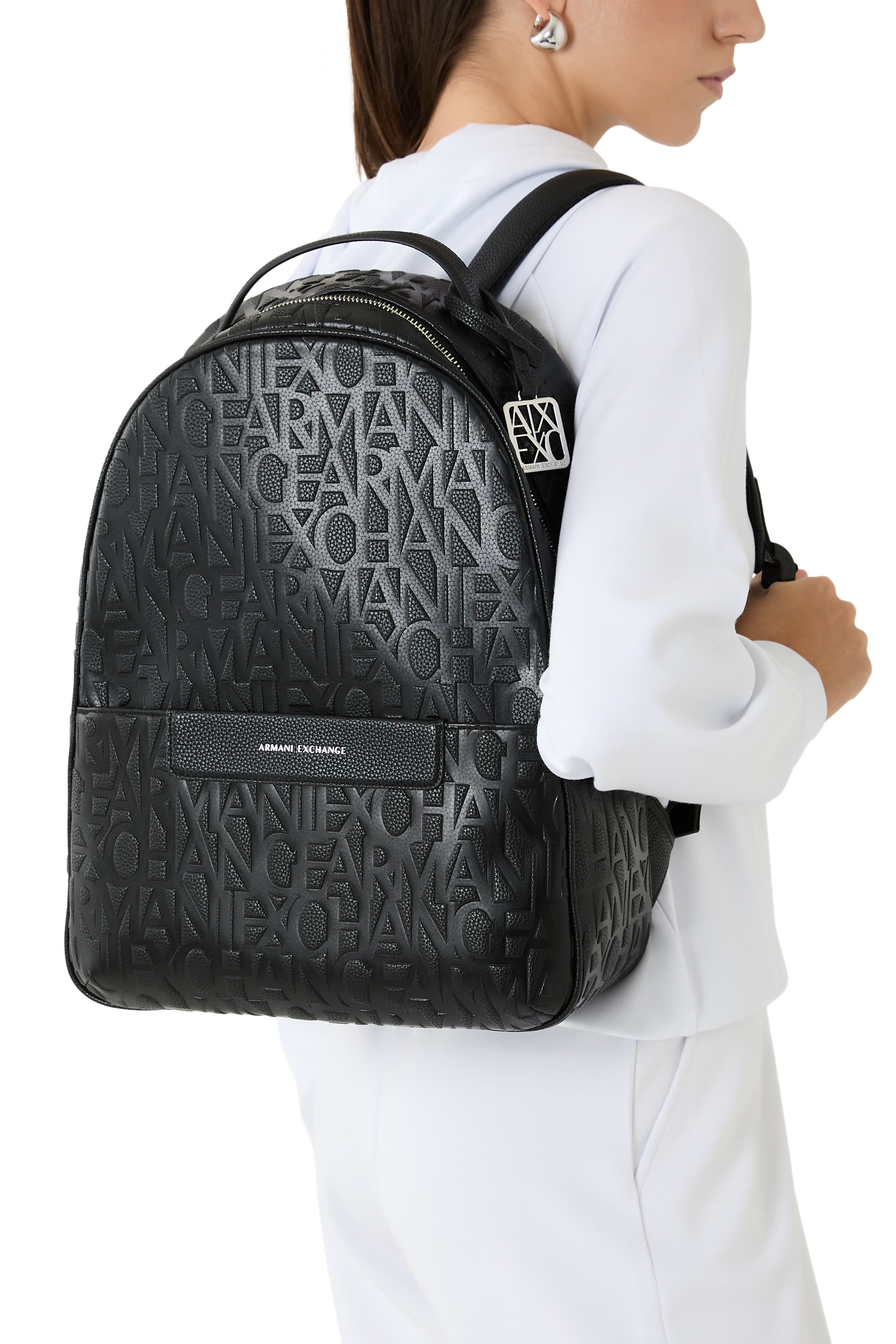Logo Faux Leather Backpack