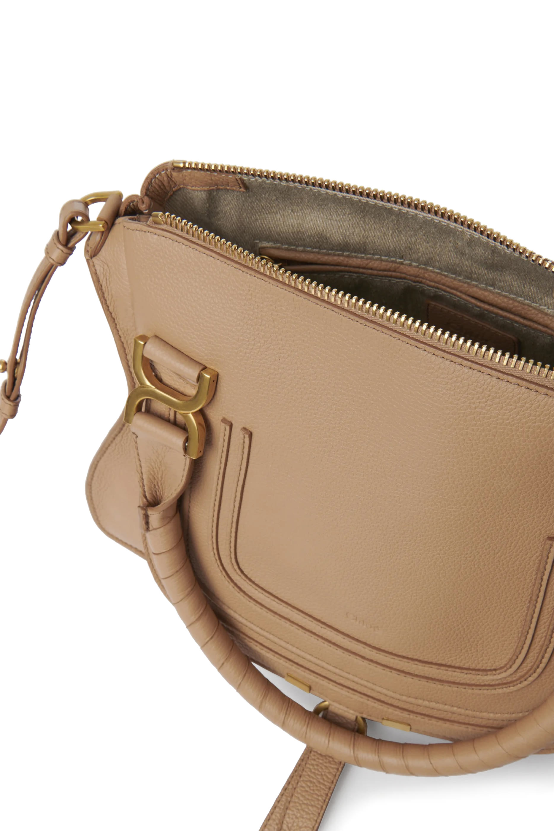 Grained Leather Small Marcie Bag