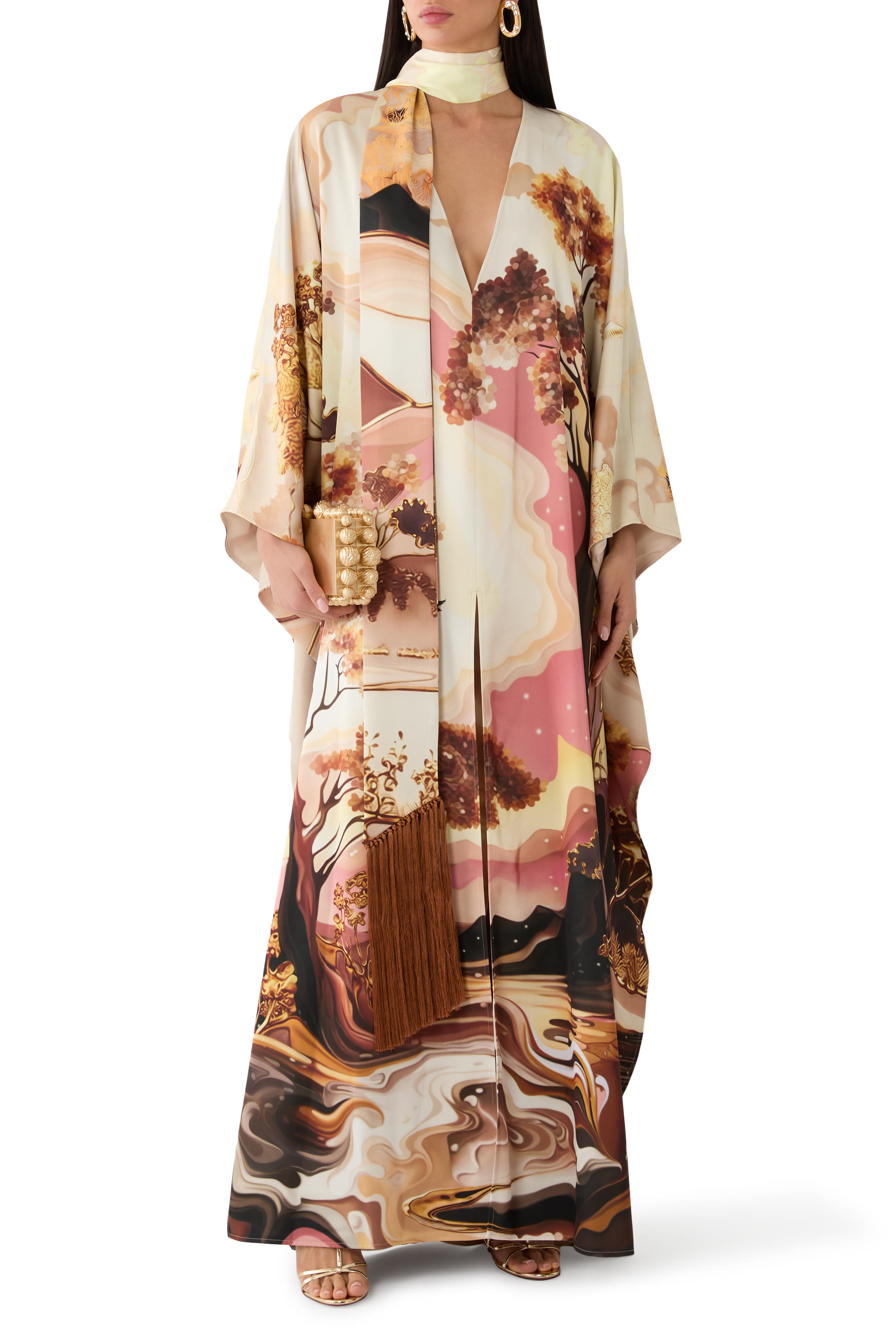 Kira Kaftan Mizutama Marble Claret