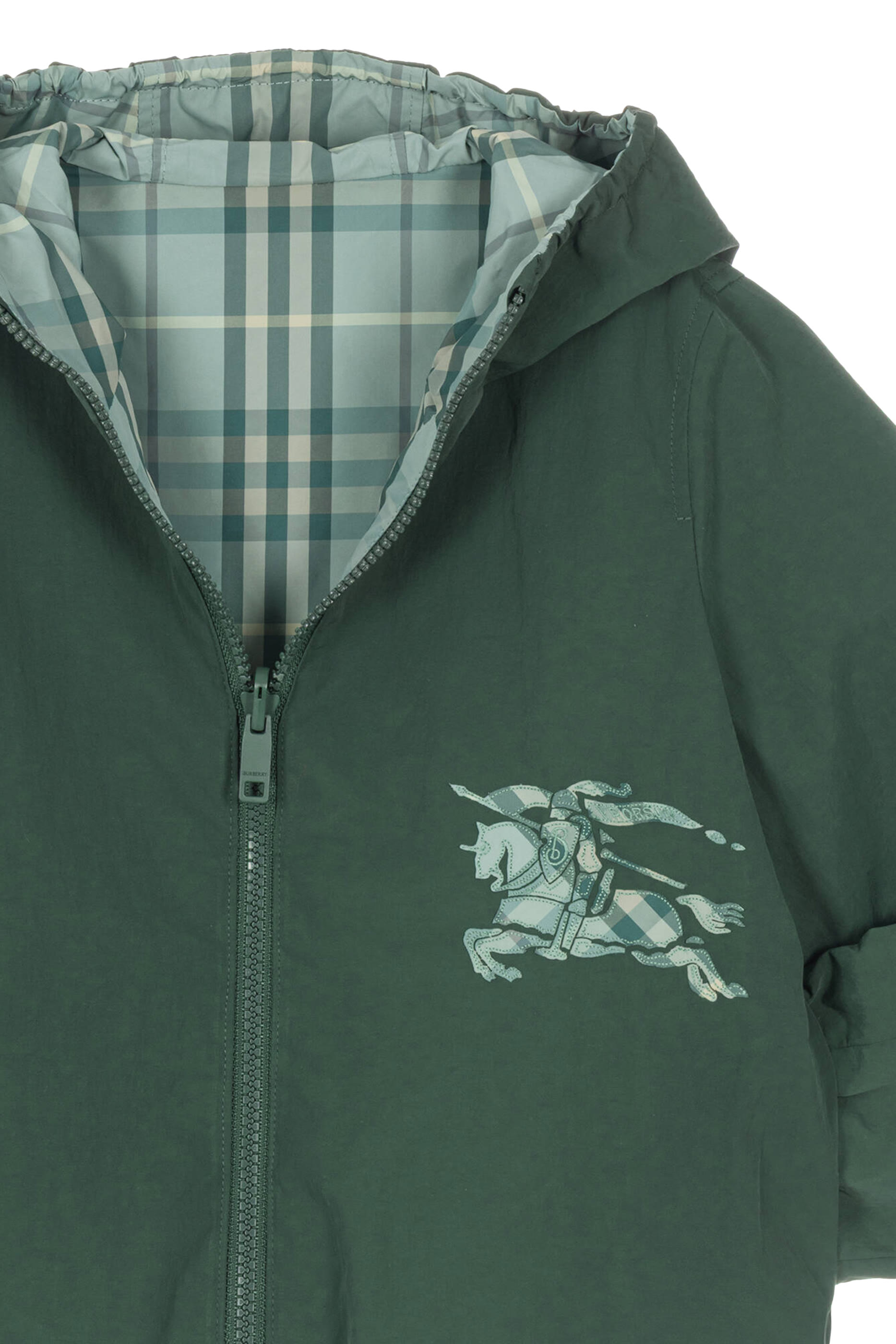 Kids Reversible Check Hooded Jacket 