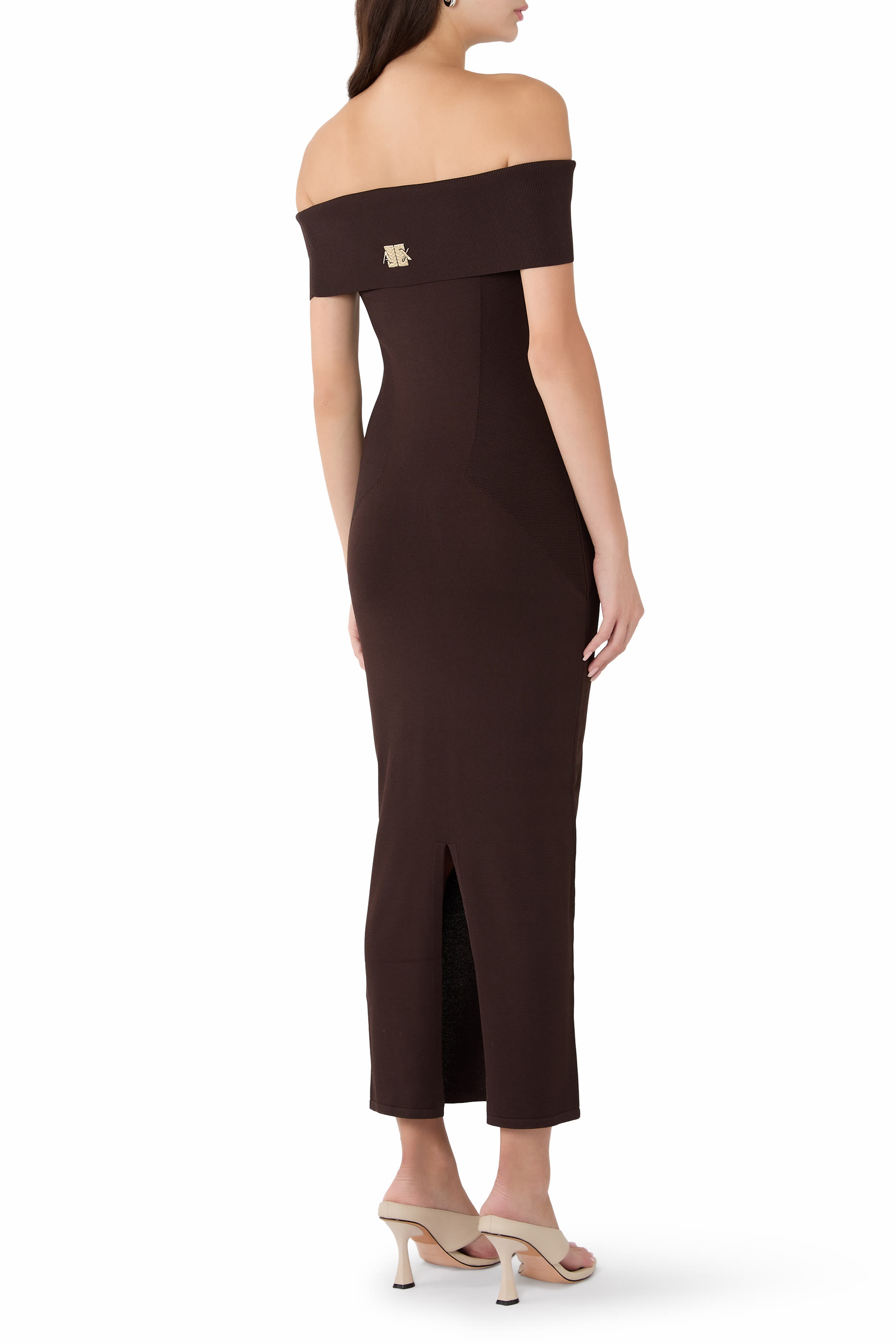 Eco Leather Off-Shoulder Dress