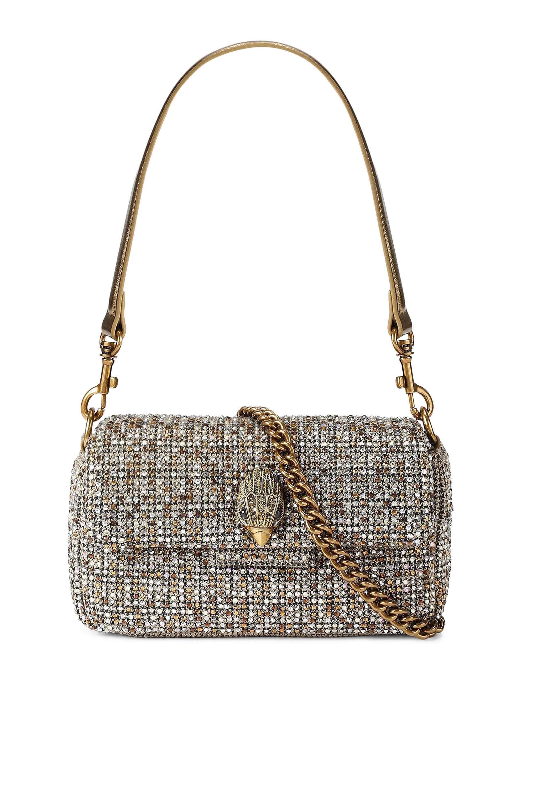 Embellished Fabric Mini Oxford Crossbody Bag