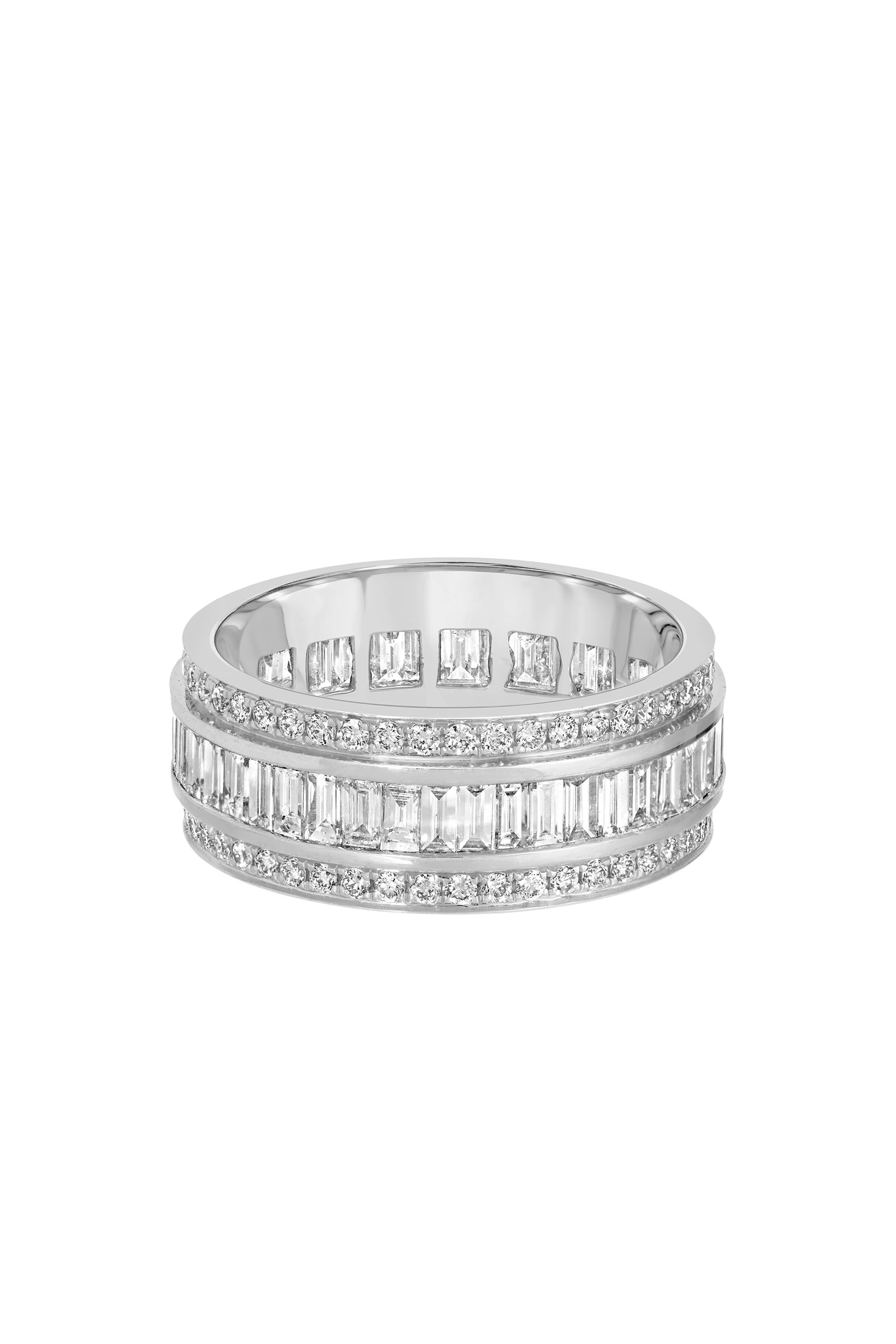 Stacked Ring, 18k White Gold & Diamonds