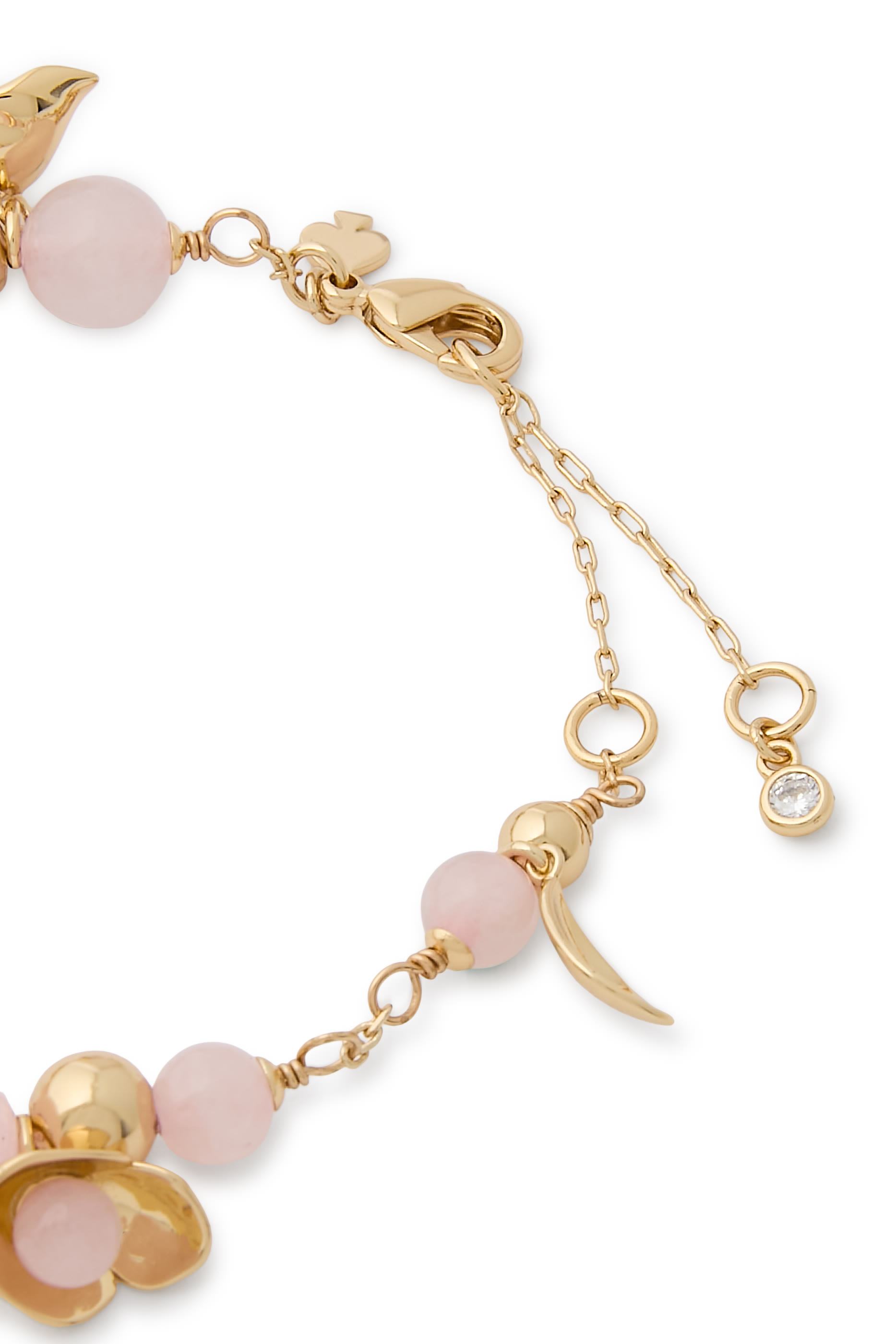 Gilded Garden Line Bracelet, Brass & Glass Stone, Cubic Zirconia