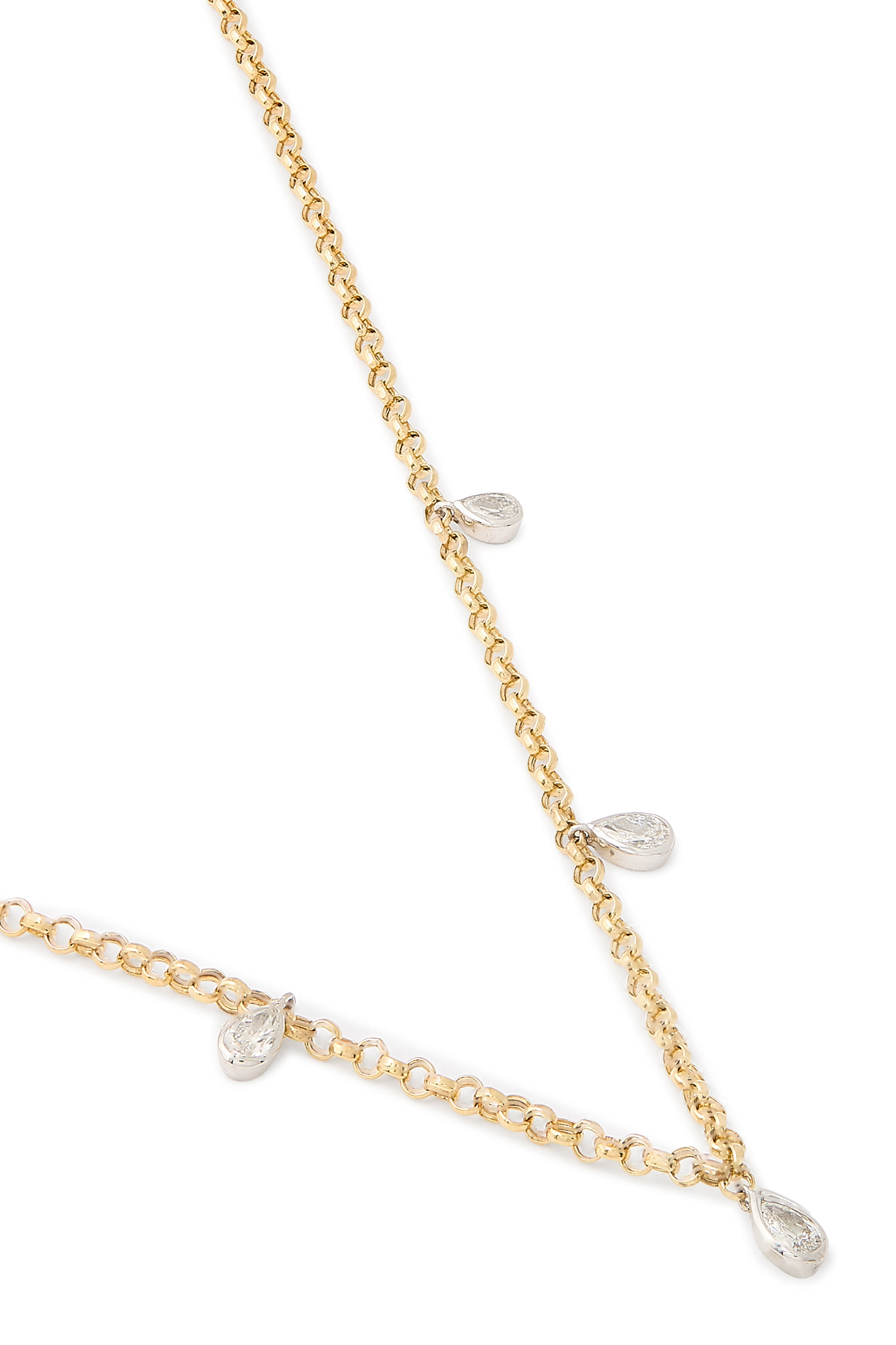  Drop Mini Necklace, 18K Yellow Gold & Diamonds