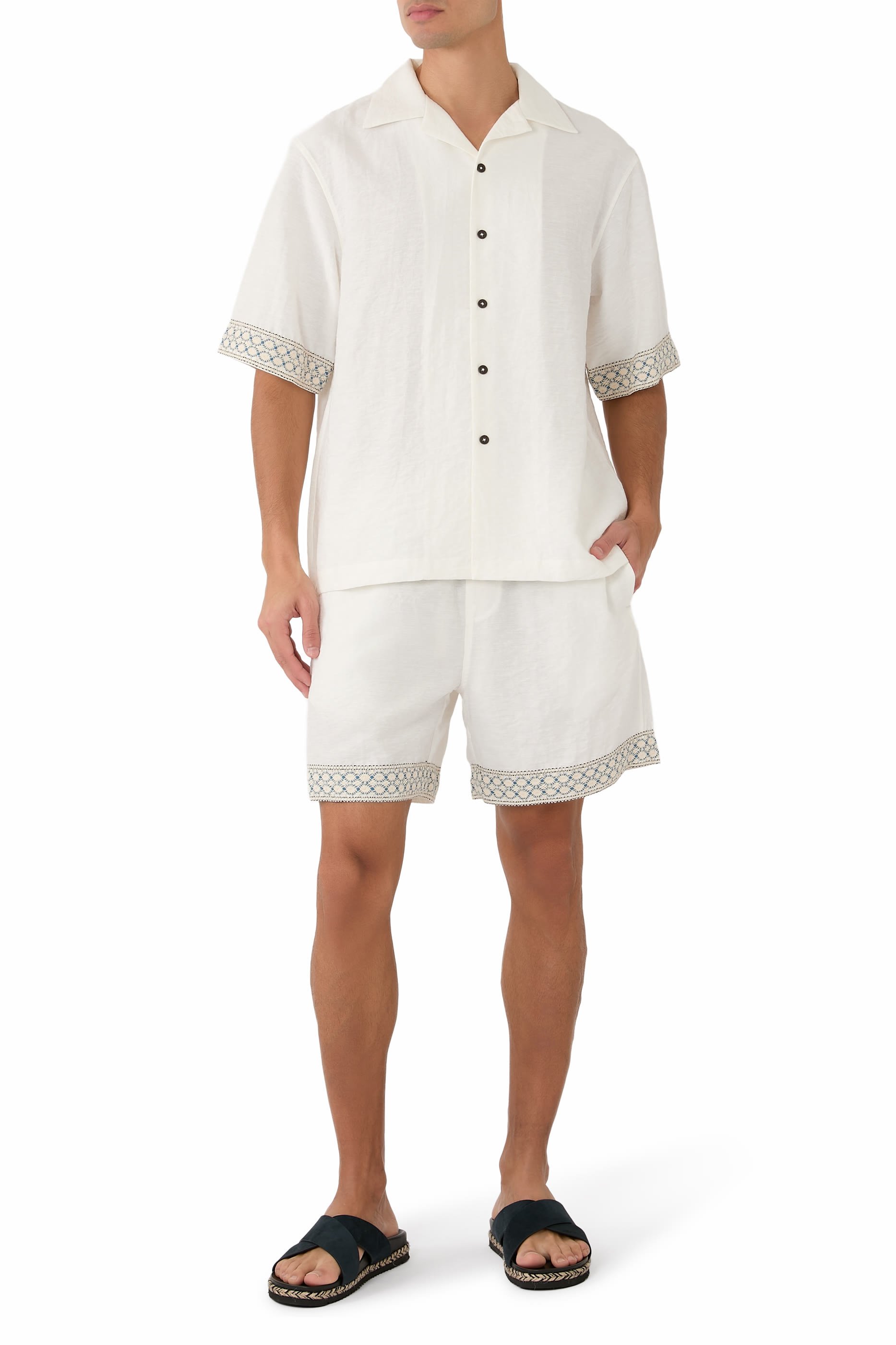 Crochet Trim Bowling Shirt