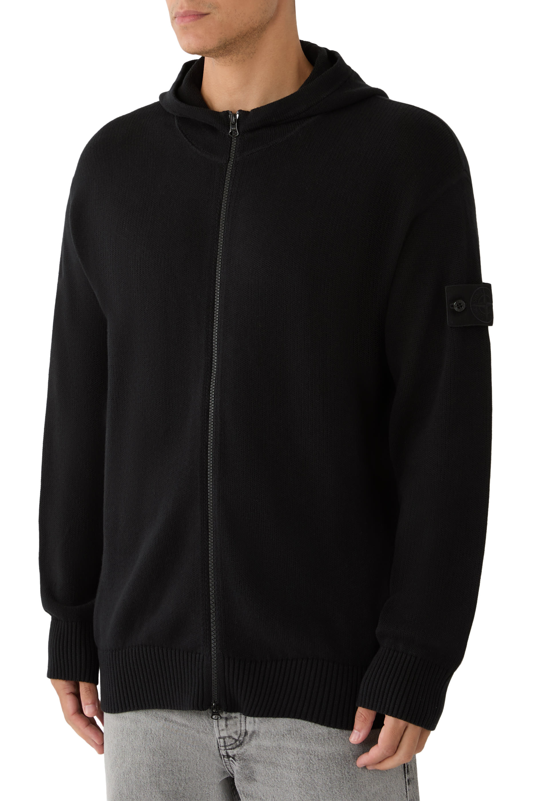 Regular-Fit Hooded Zip-Up Jumper