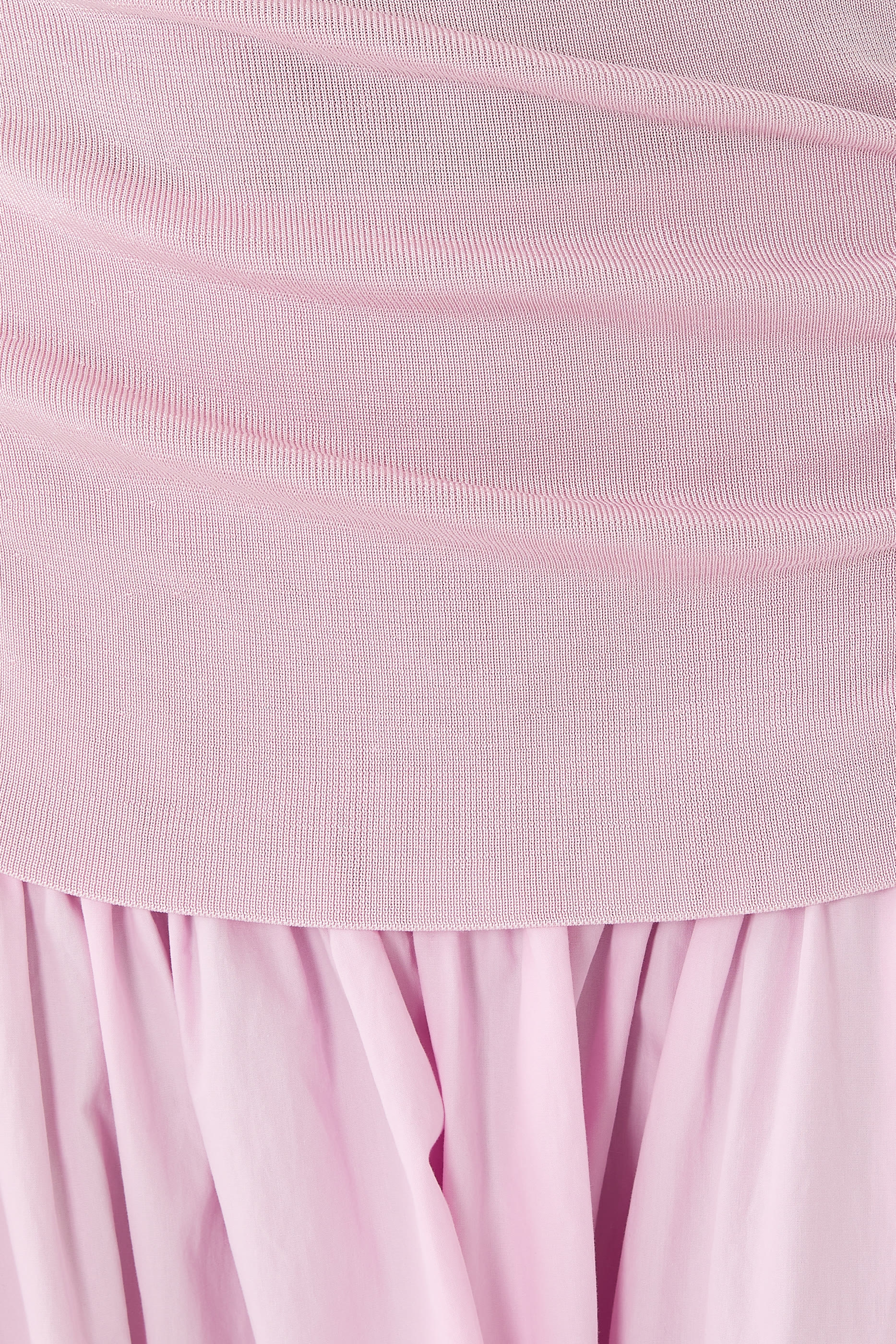 Cotton Draped Knit Midi Dress