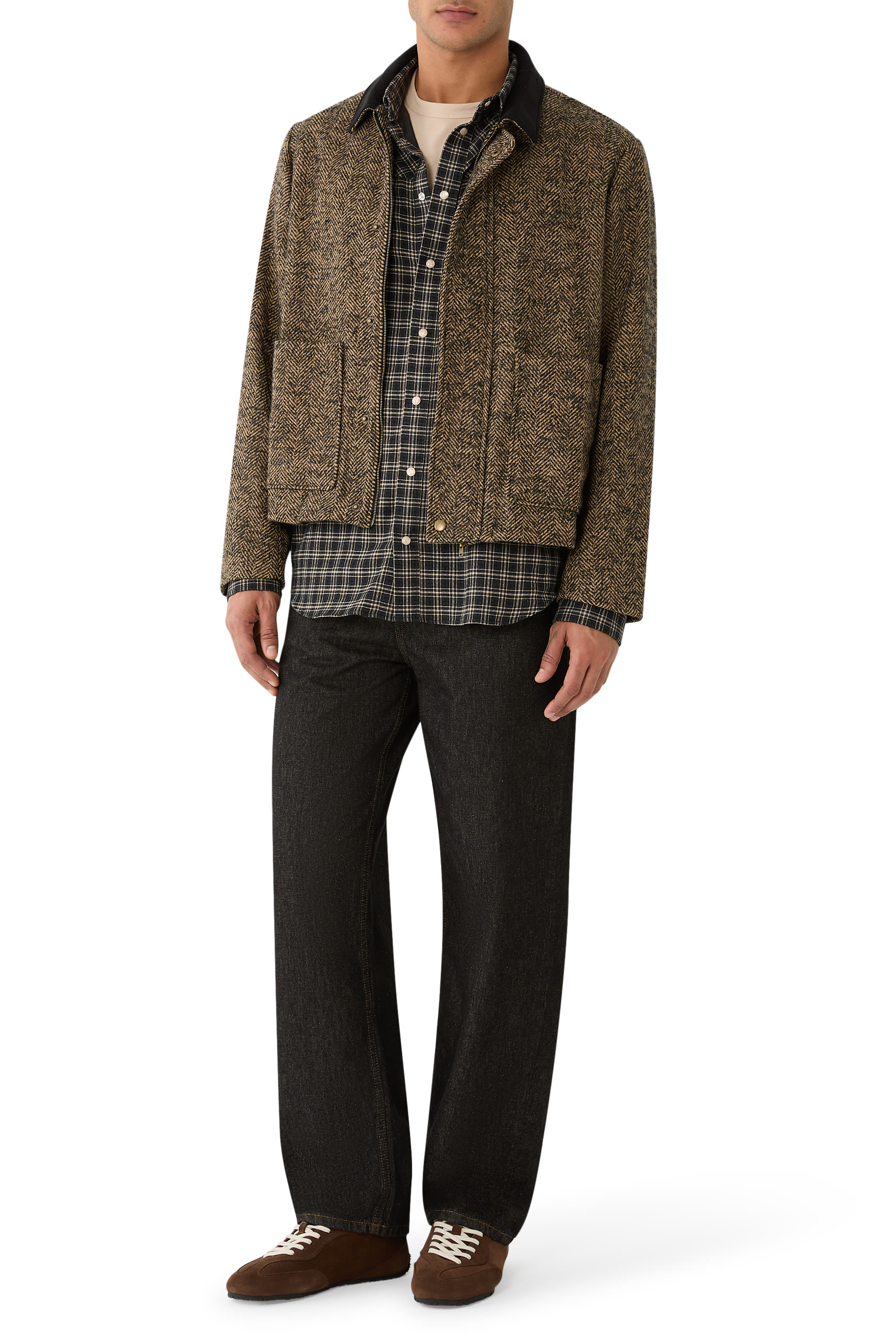 Contrast Collar Boxy Jacket
