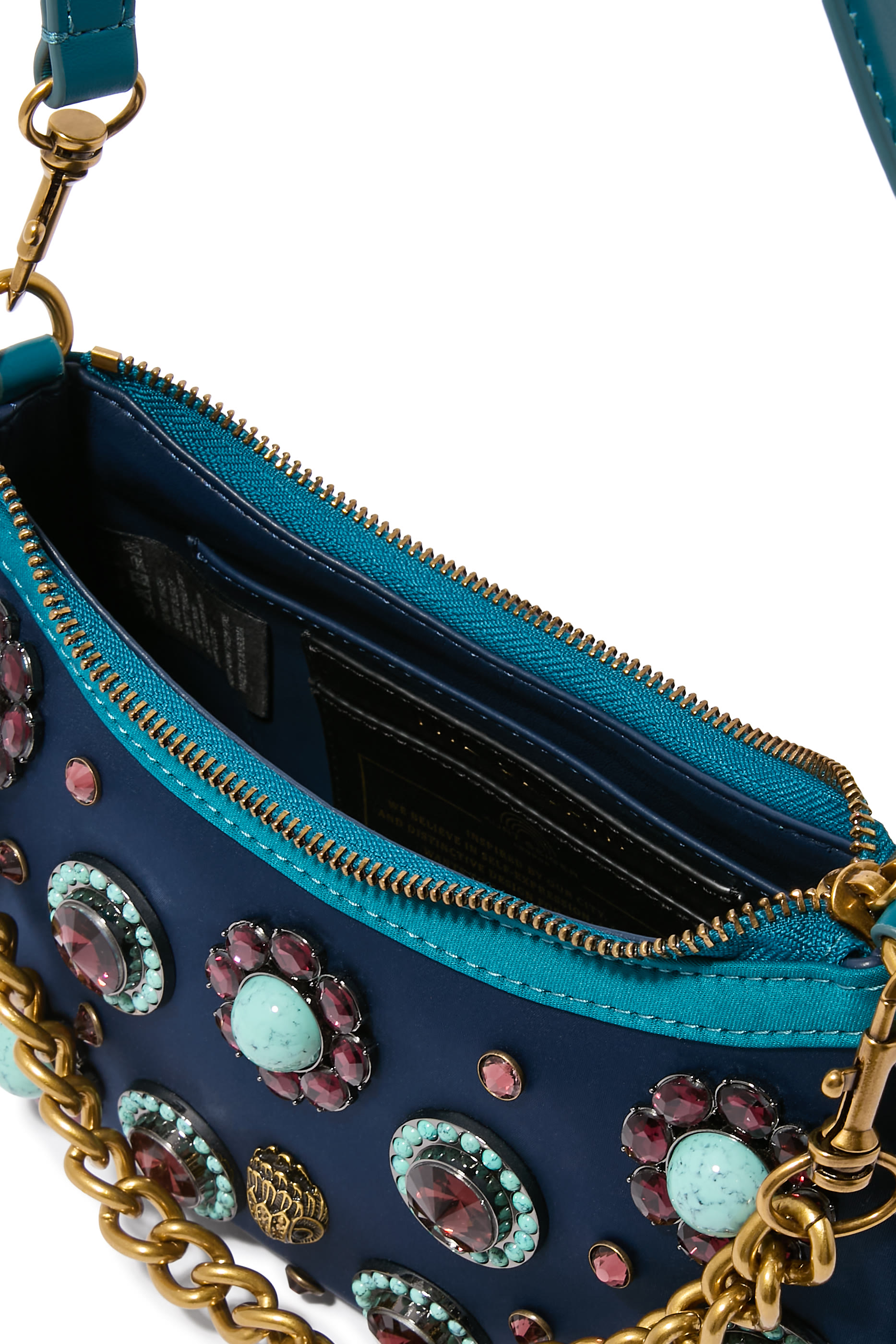 Sloane Gem Embellished Hobo Crossbody Bag