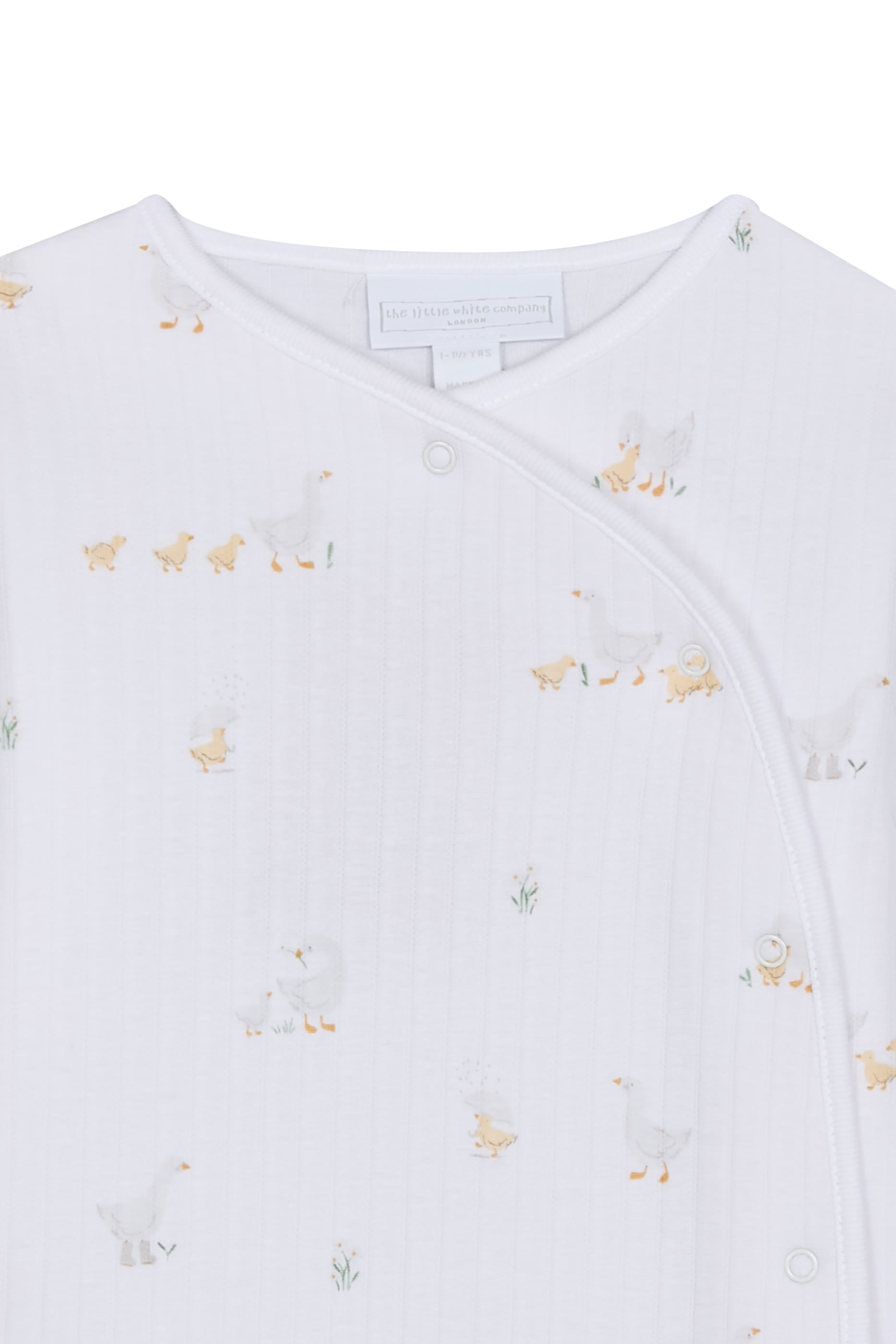 Organic Quilted Cotton Blend Walking Ducklings Wrap Sleepsuit