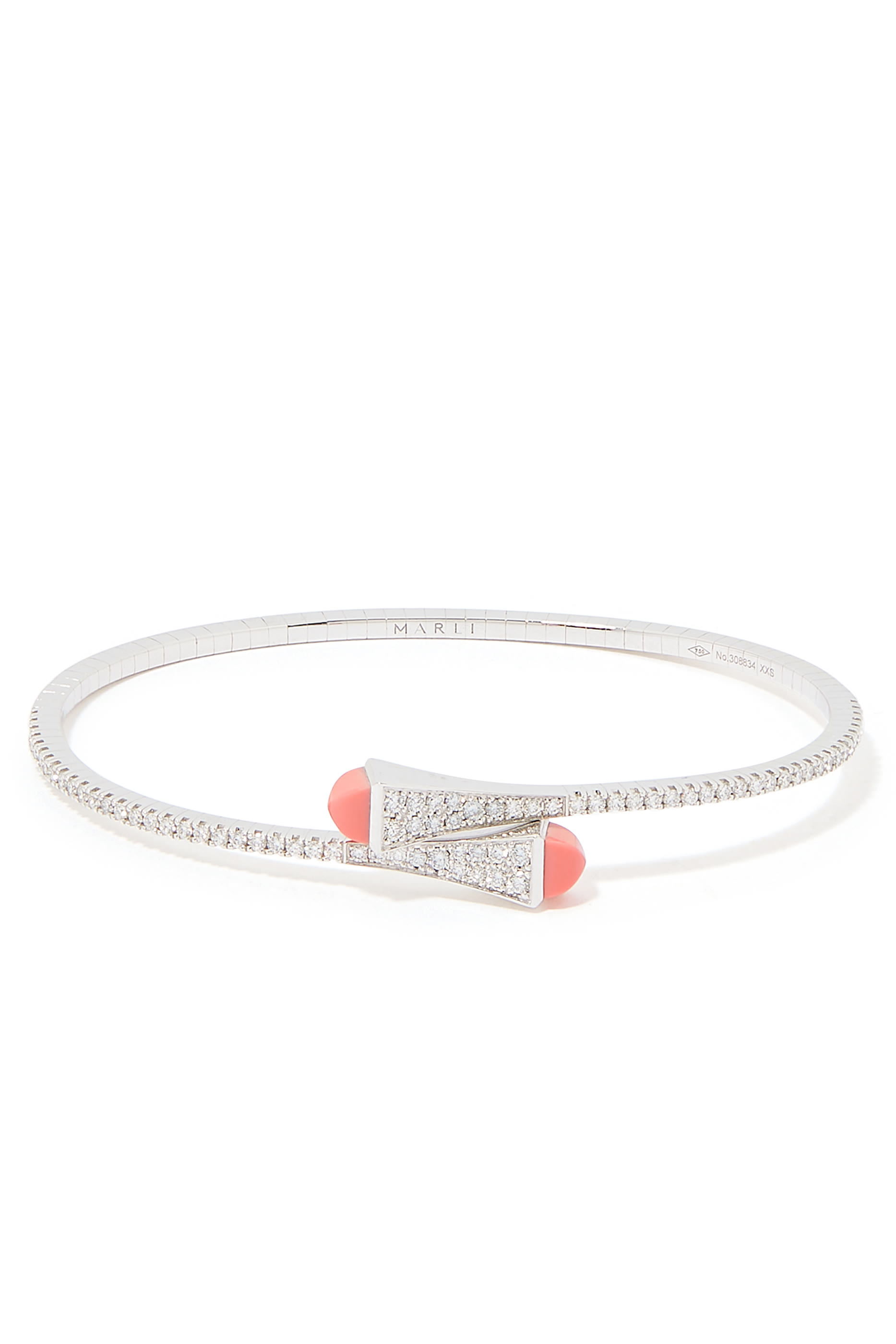 Cleo Pink Coral & White Gold Bangle