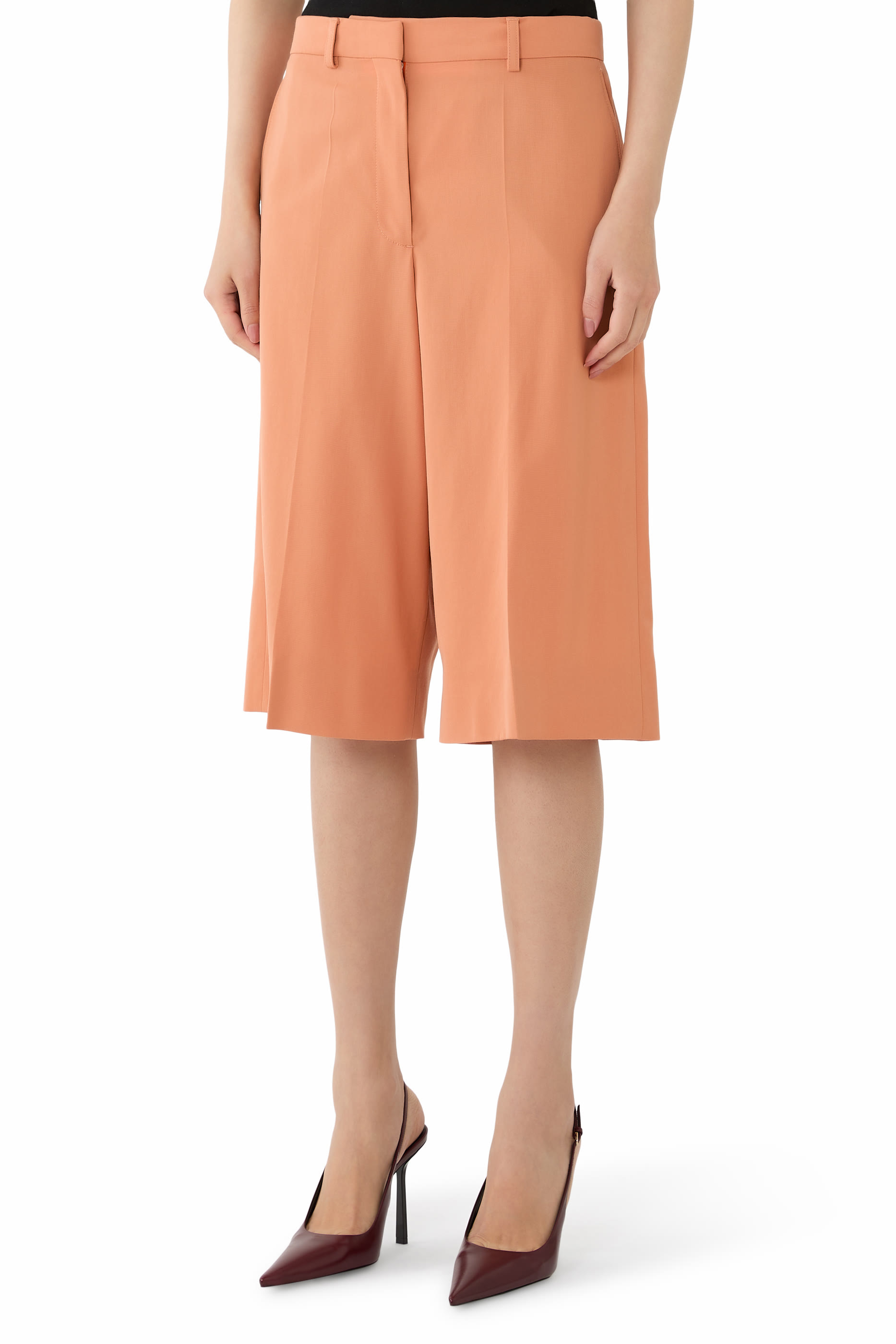 Wide Leg Classic Tailoring Bermuda Shorts 