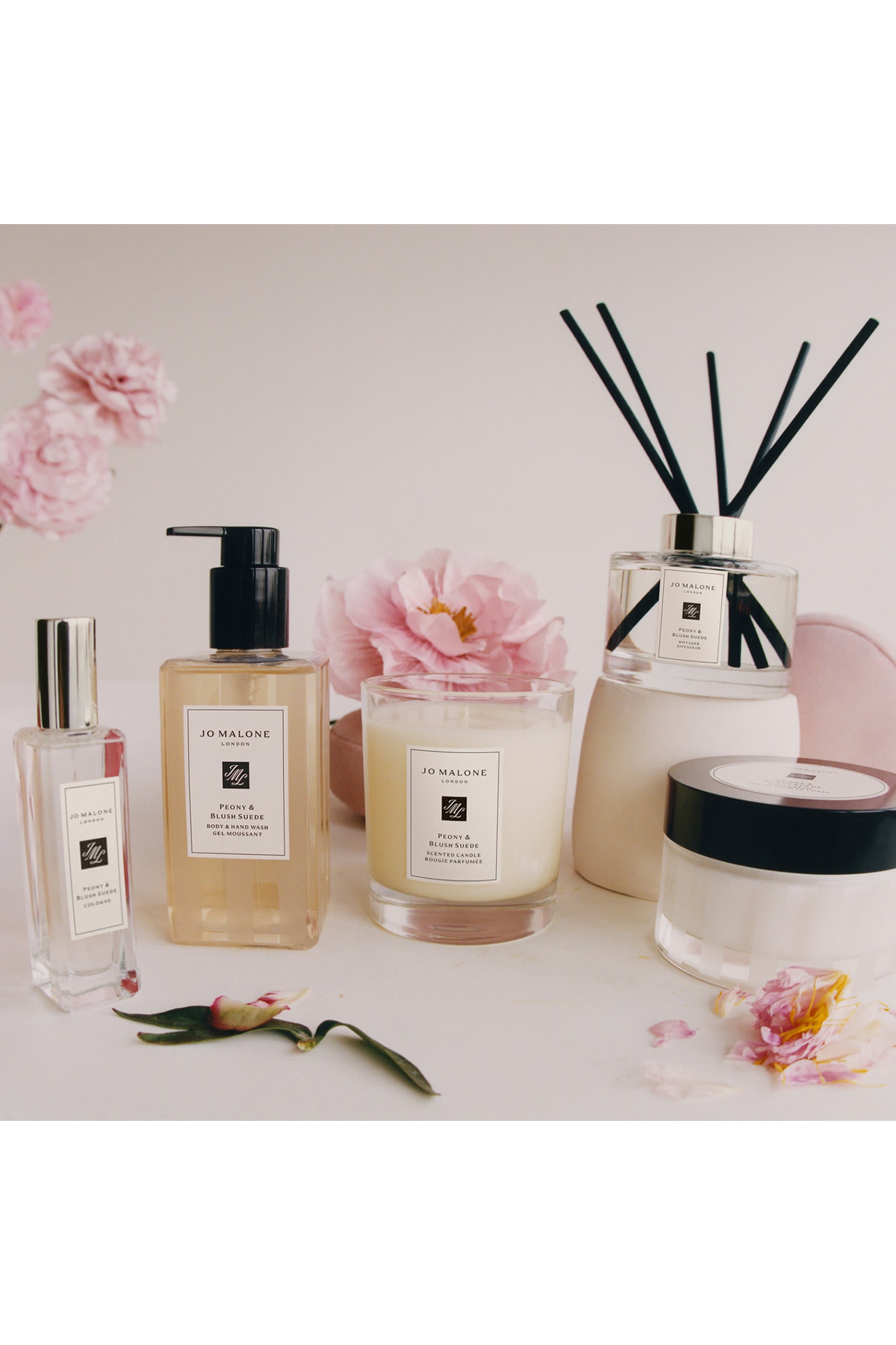 Peony and Blush Suede Deluxe Candle