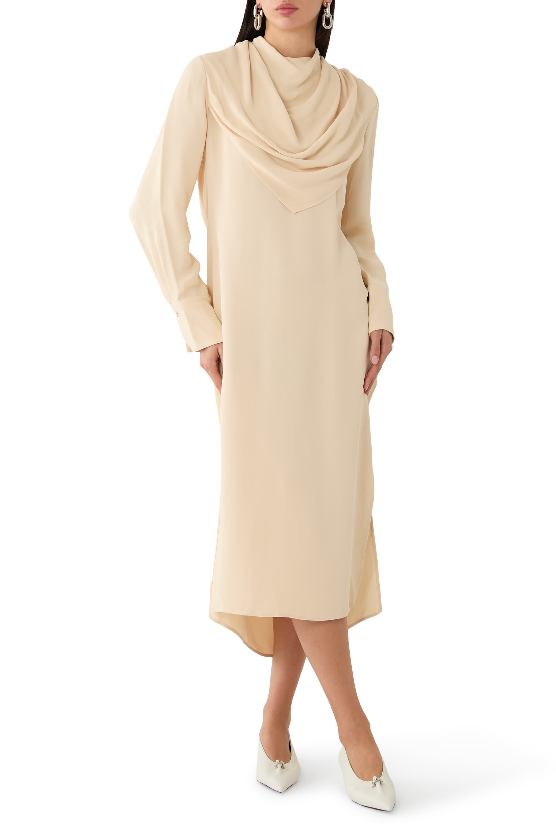 Midi Dress With Scarf
