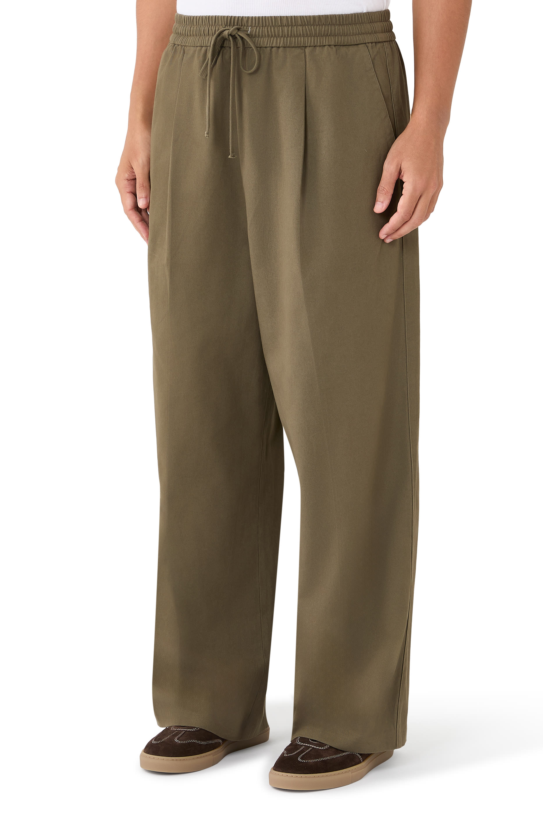 Pleat Front Drawstring Pants